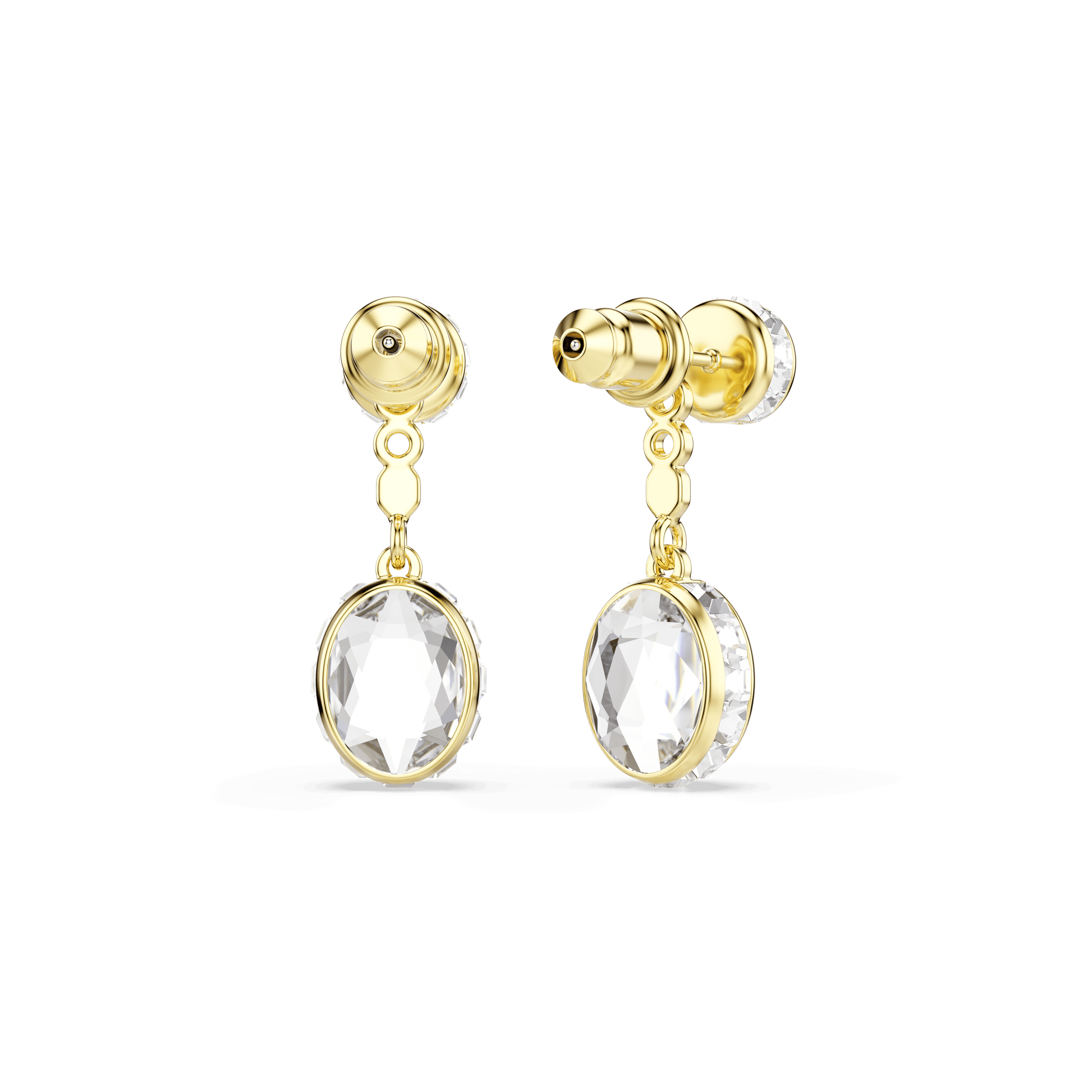 Chroma drop earrings, Mixed cuts, Multicolored, 18K gold finish