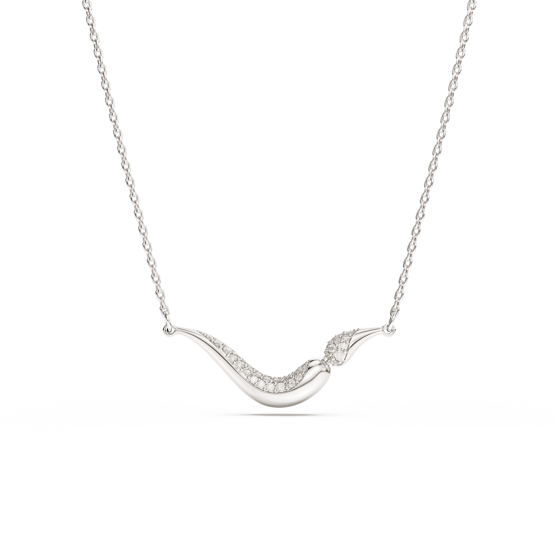 Swarovski Classica necklace, Round cut, White, Sterling silver