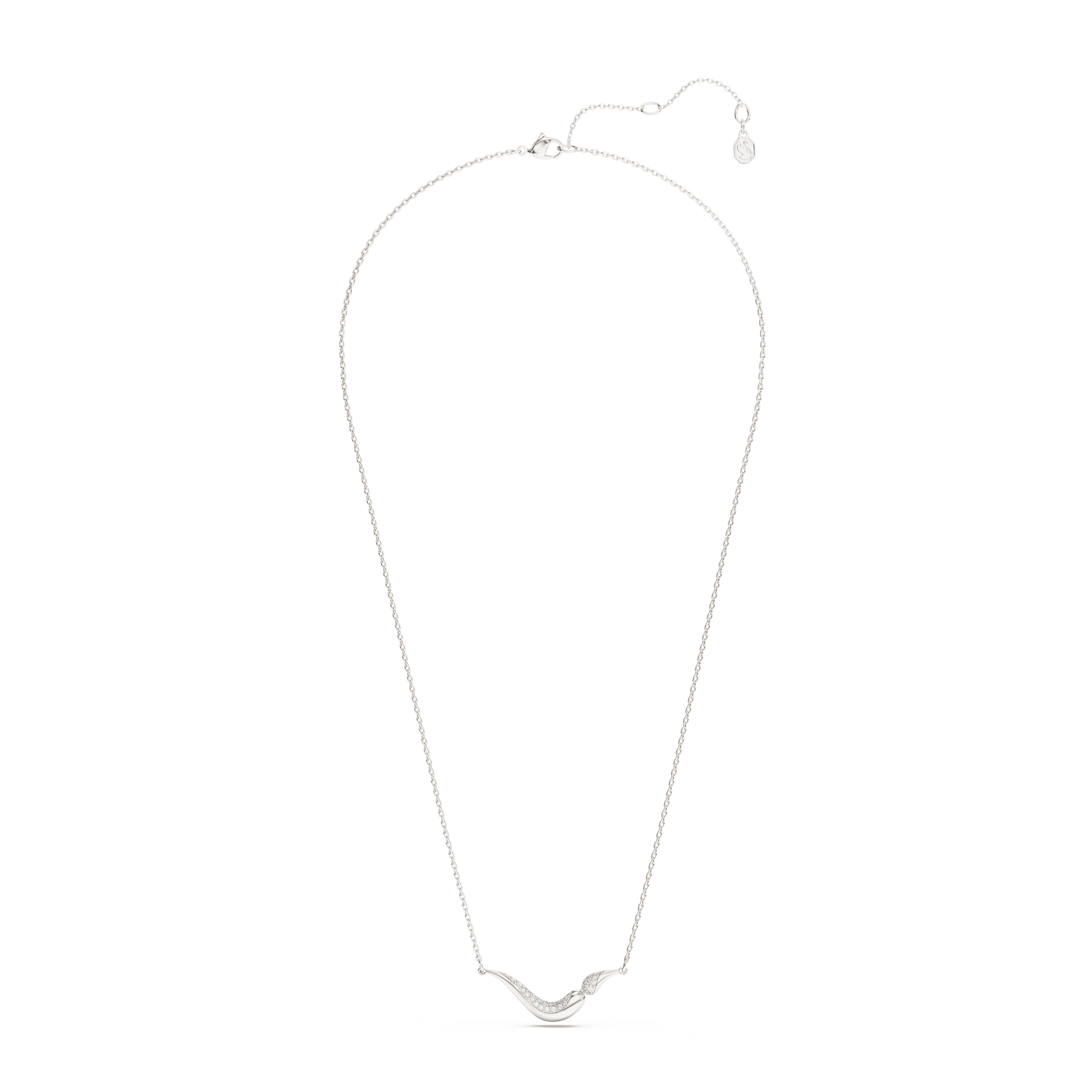 Swarovski Classica necklace, Round cut, White, Sterling silver