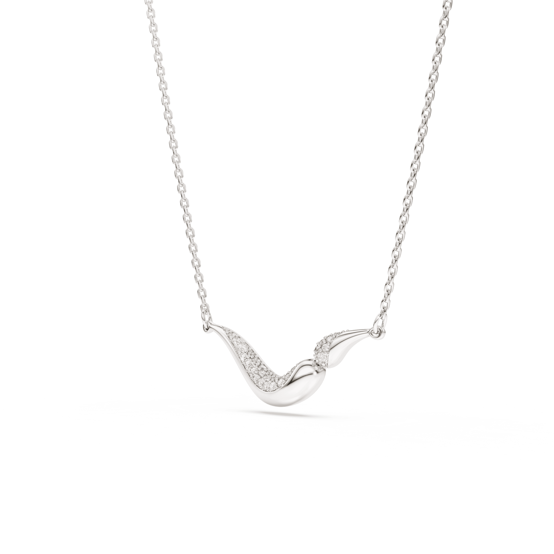 Swarovski Classica necklace, Round cut, White, Sterling silver
