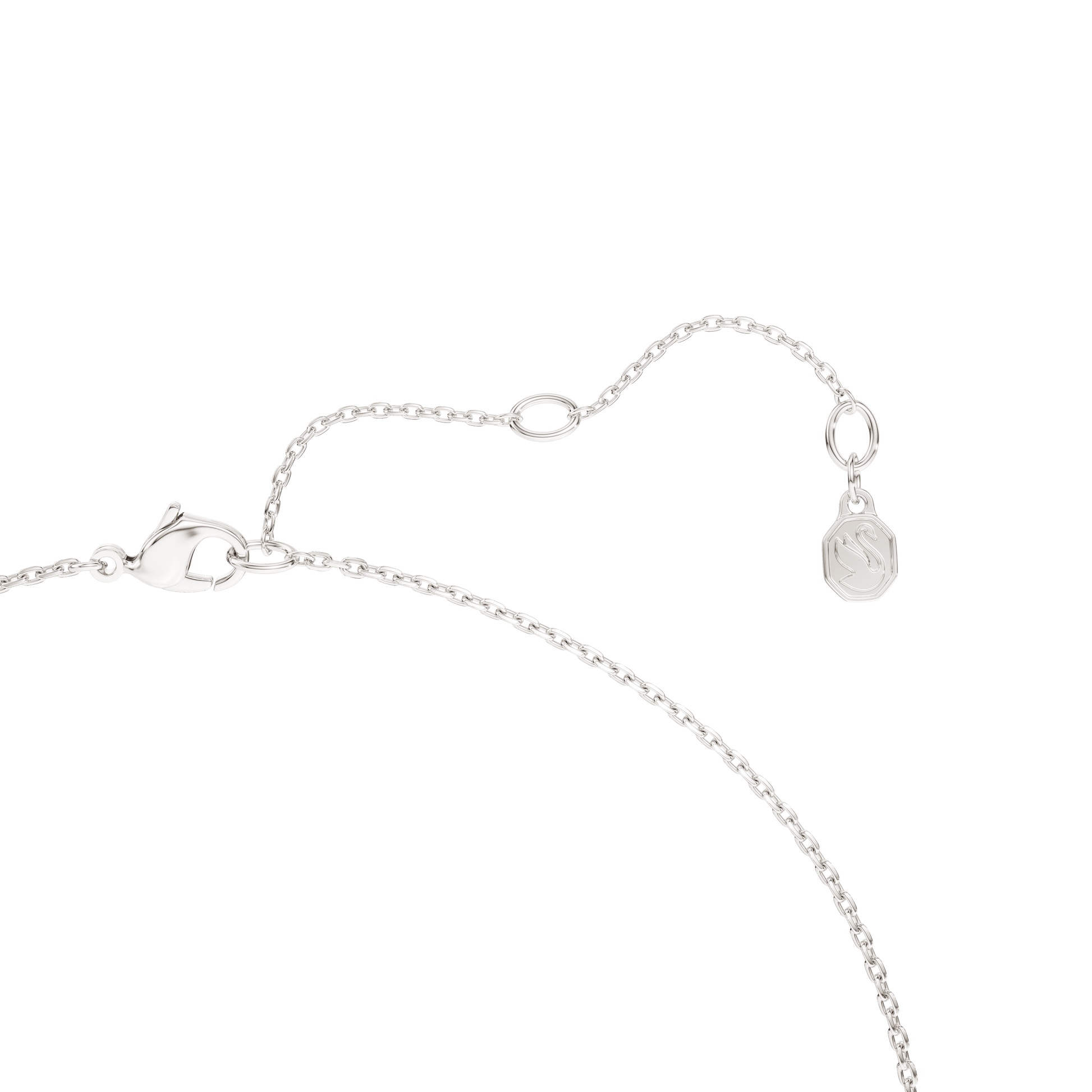 Swarovski Classica necklace, Round cut, White, Sterling silver