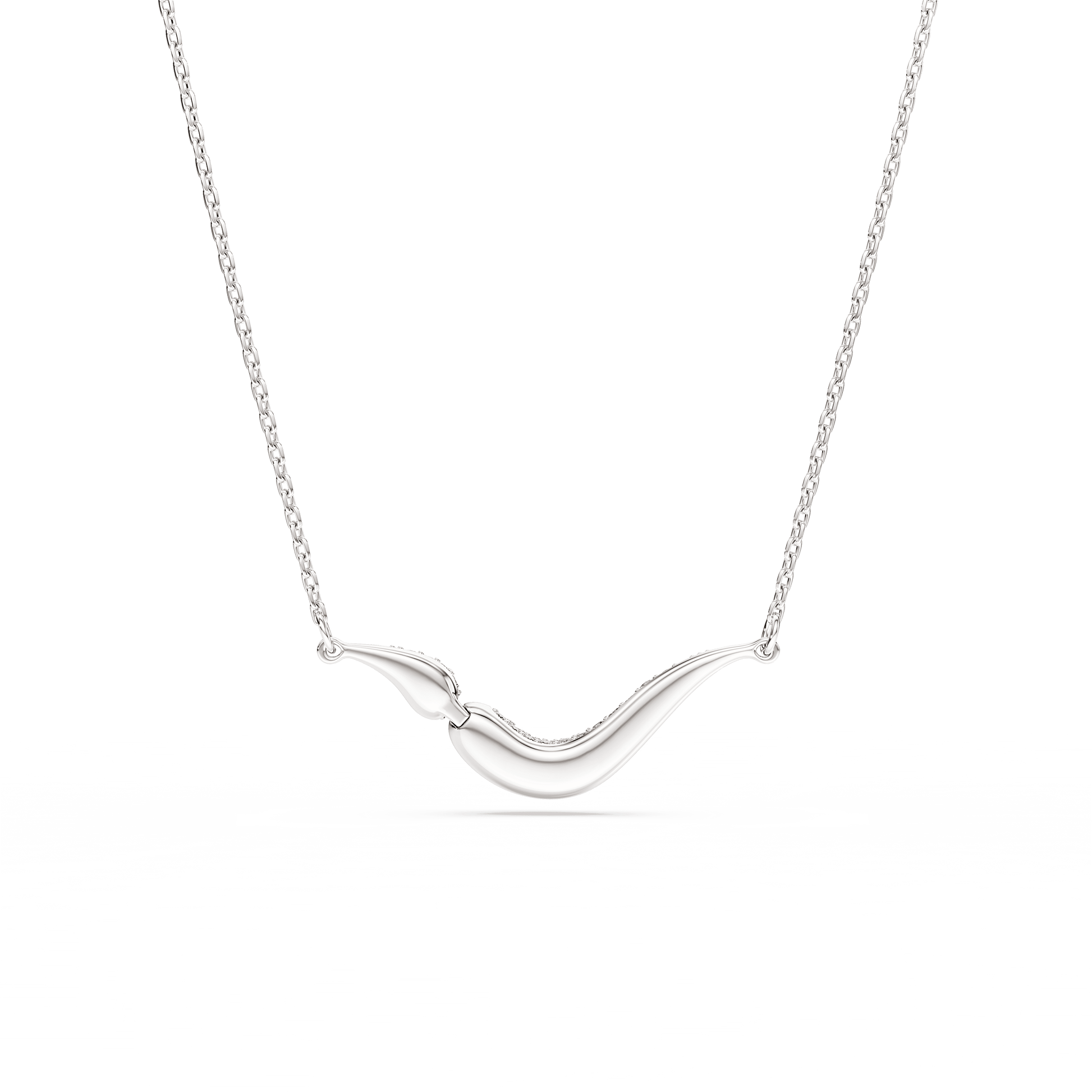 Swarovski Classica necklace, Round cut, White, Sterling silver