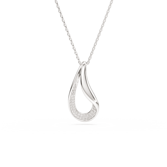 Swarovski Classica pendant, Round cut, Long, White, Sterling silver
