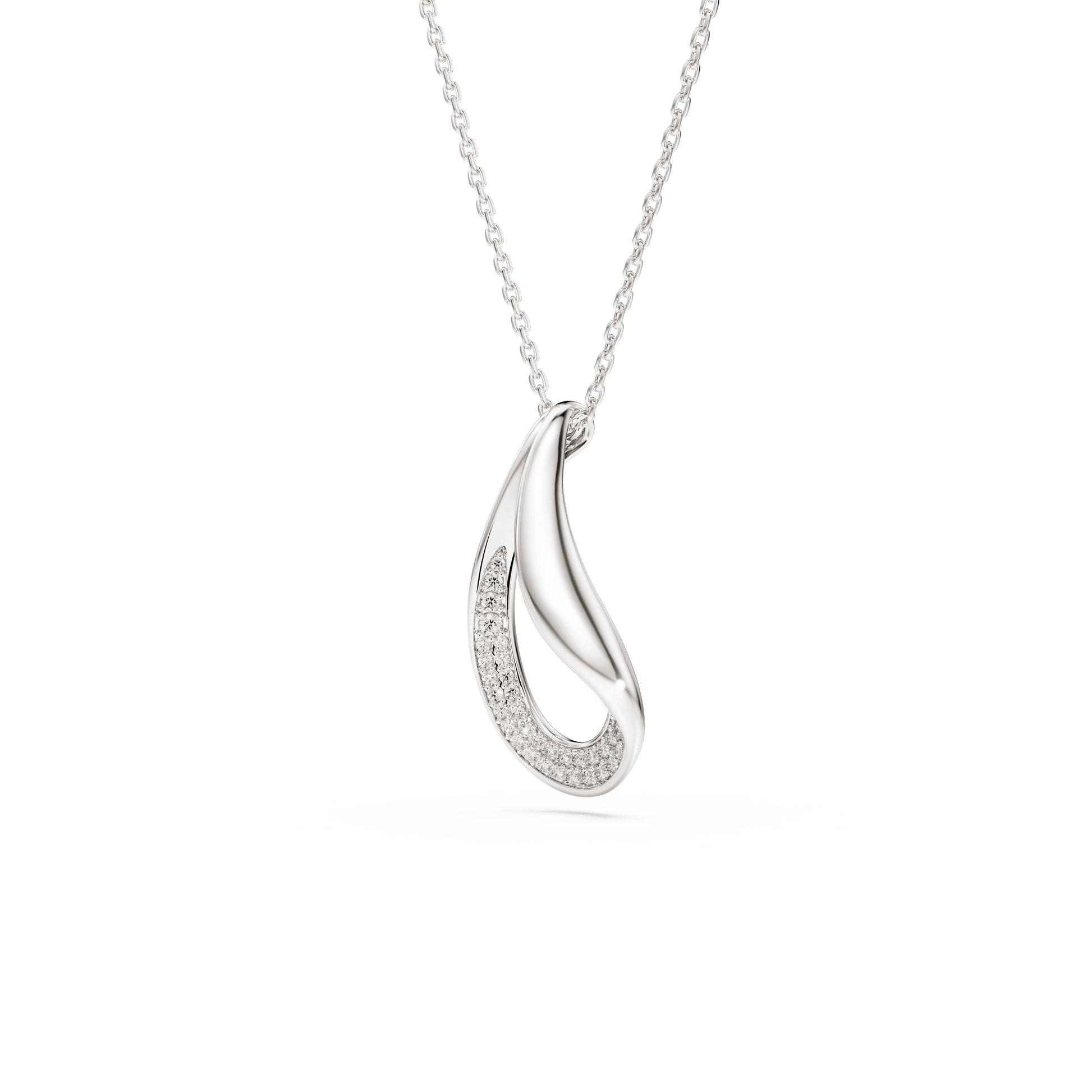 Swarovski Classica pendant, Round cut, Long, White, Sterling silver