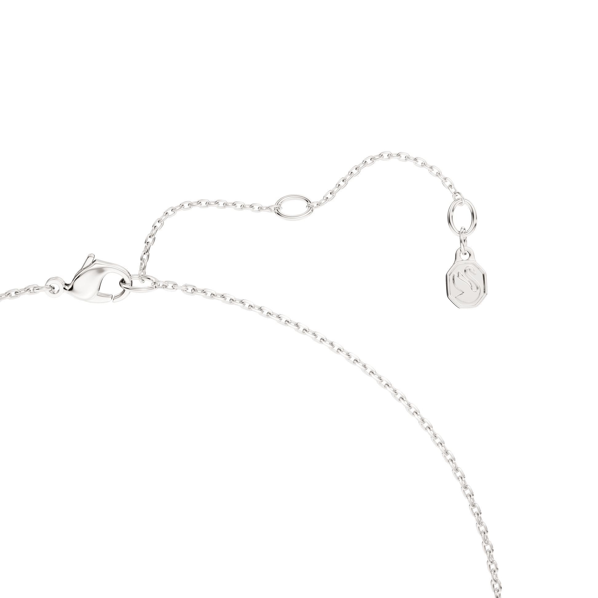 Swarovski Classica pendant, Round cut, Long, White, Sterling silver