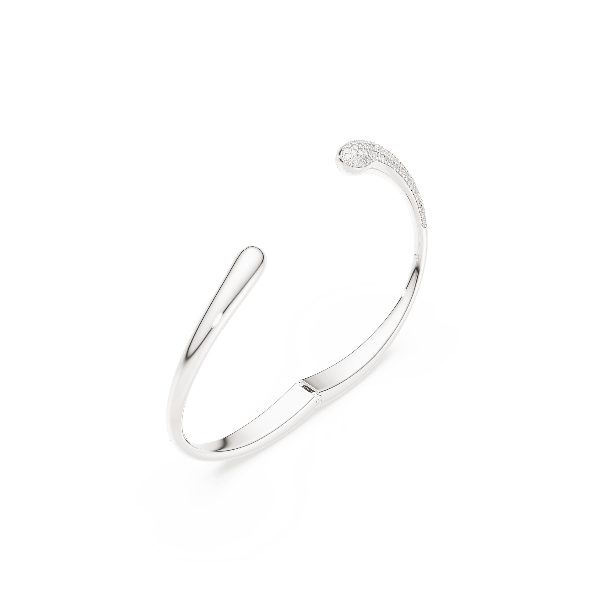 Swarovski Classica bangle, Intertwining, Round cut, White, Sterling silver