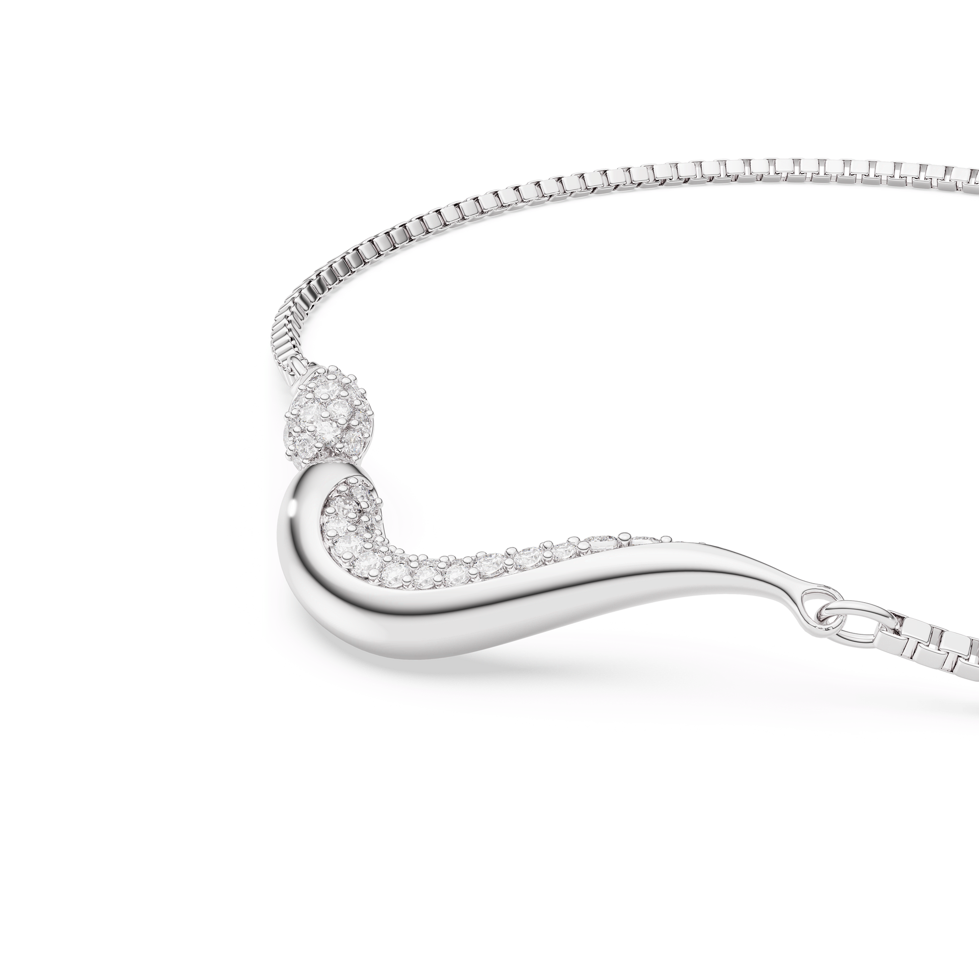 Swarovski Classica bracelet, Round cut, White, Sterling silver