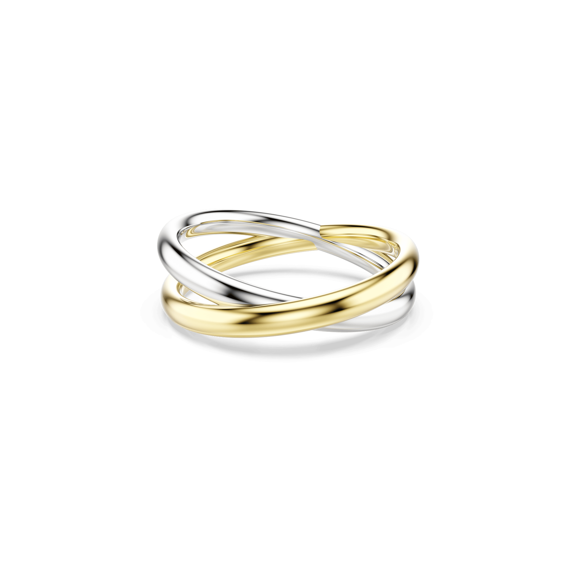 Hyperbola cocktail ring, Round cut, White, Mixed metal finish