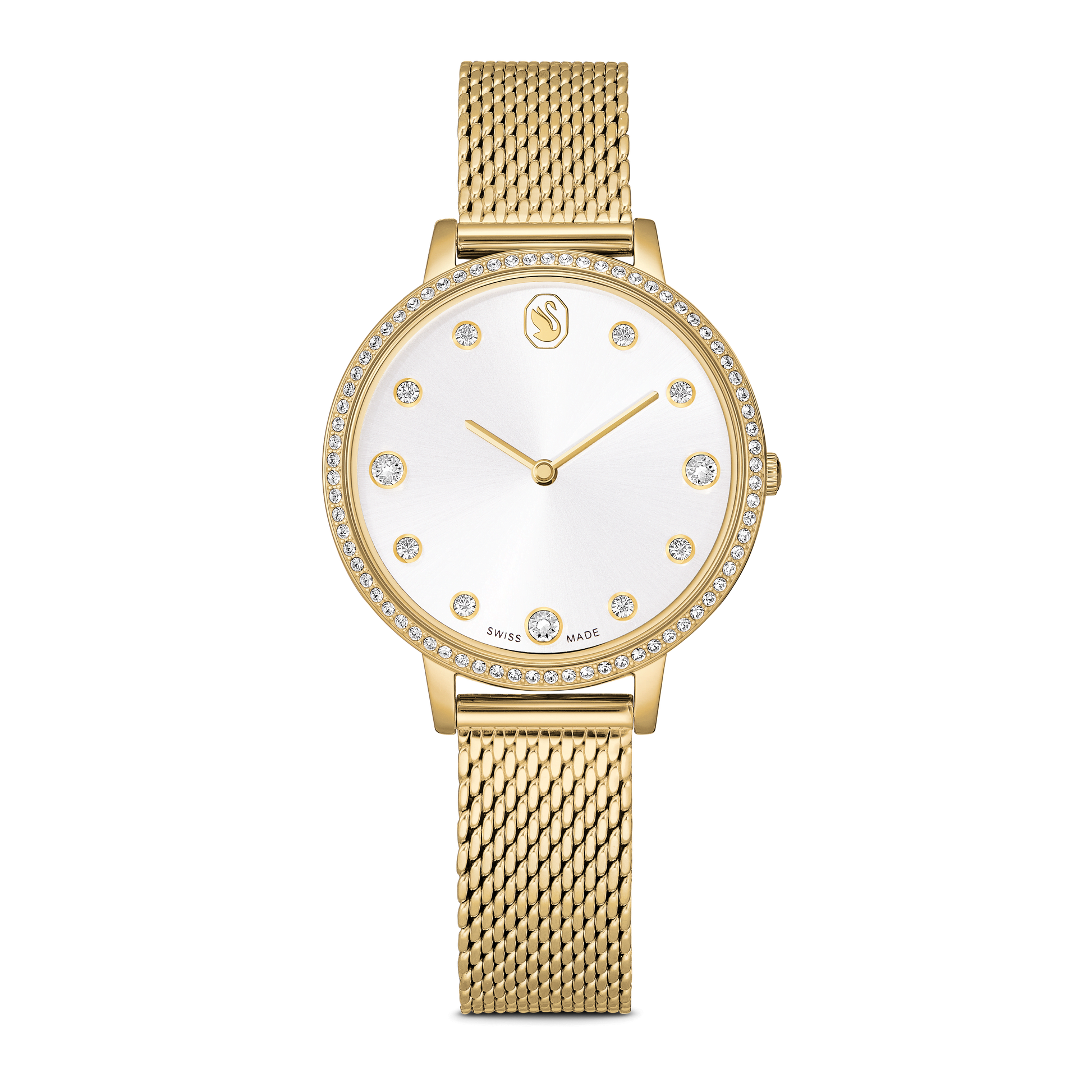 Clarica watch, Swiss Made, Metal bracelet, Gold tone, Gold-tone finish
