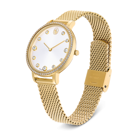 Clarica watch, Swiss Made, Metal bracelet, Gold tone, Gold-tone finish