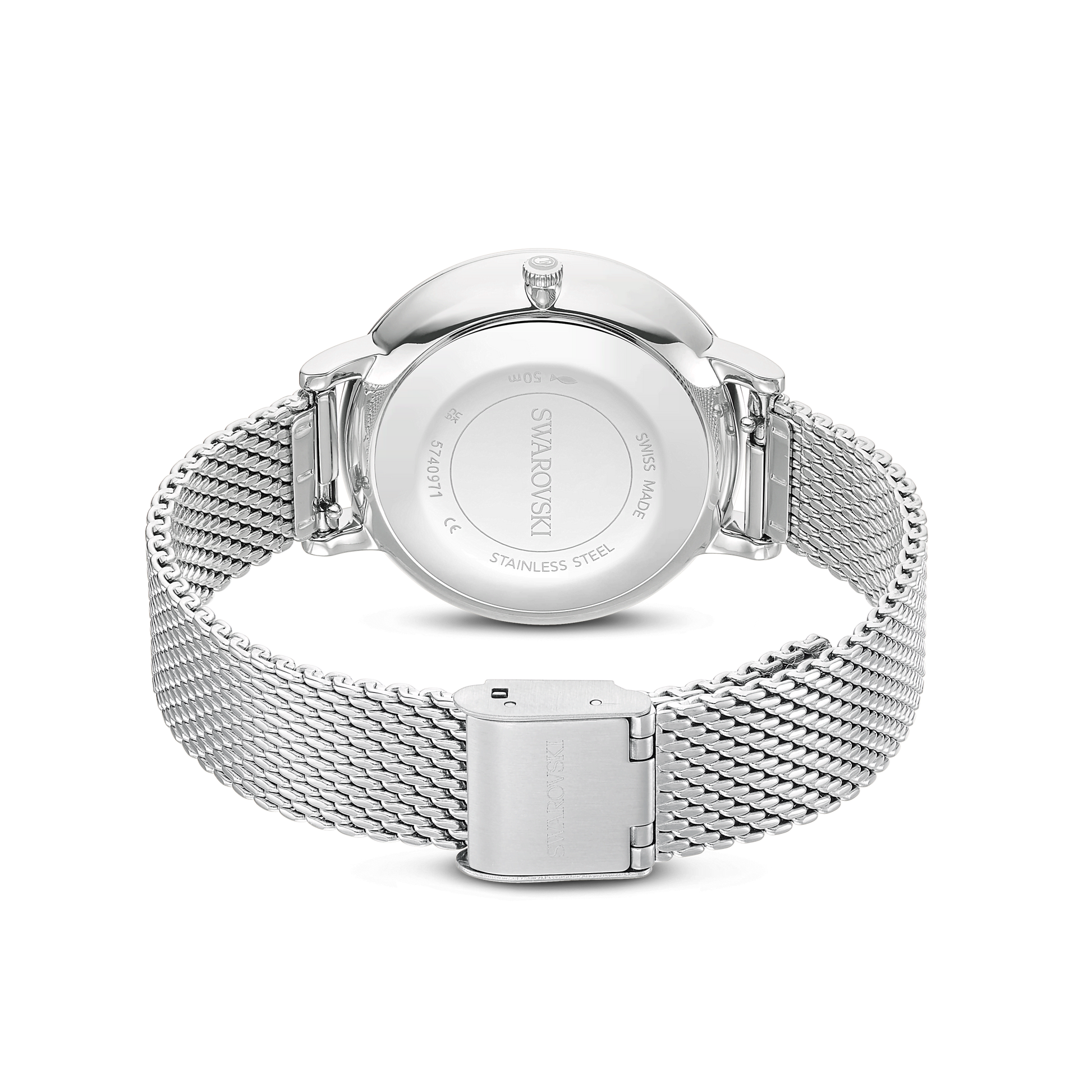 Clarica watch, Swiss Made, Metal bracelet, Silver tone, Stainless steel