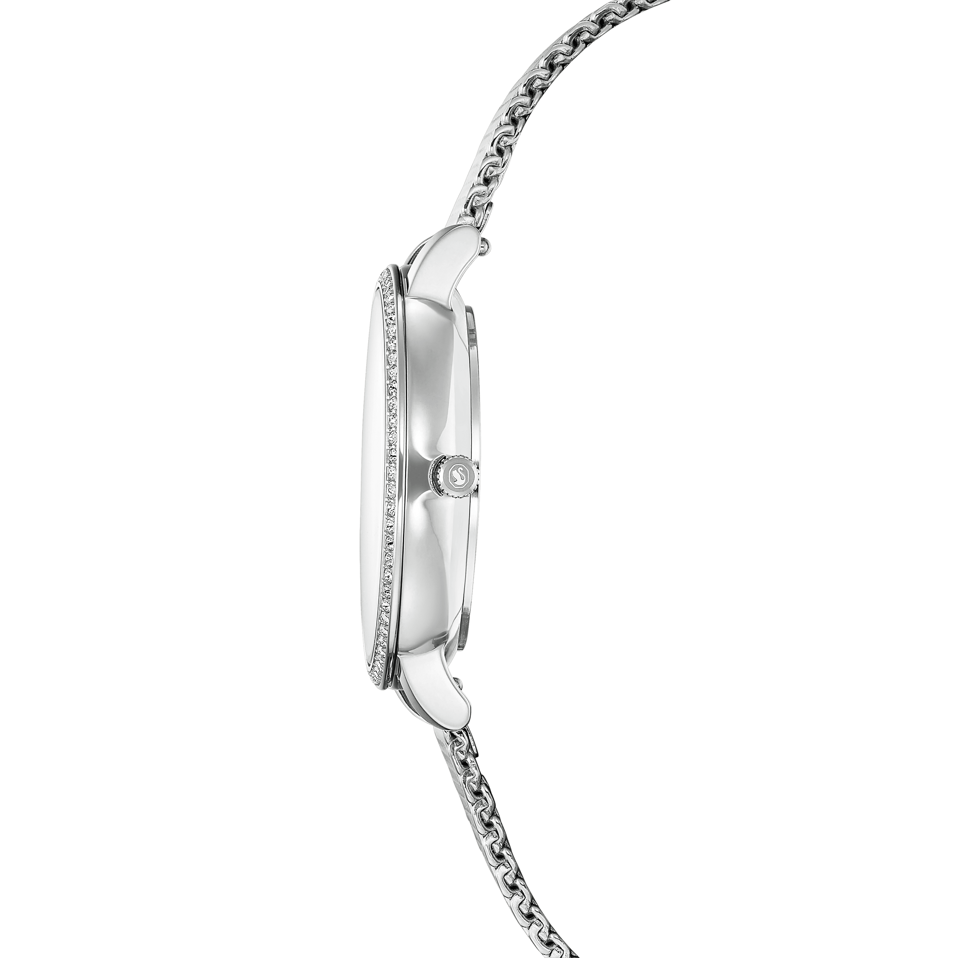 Clarica watch, Swiss Made, Metal bracelet, Silver tone, Stainless steel