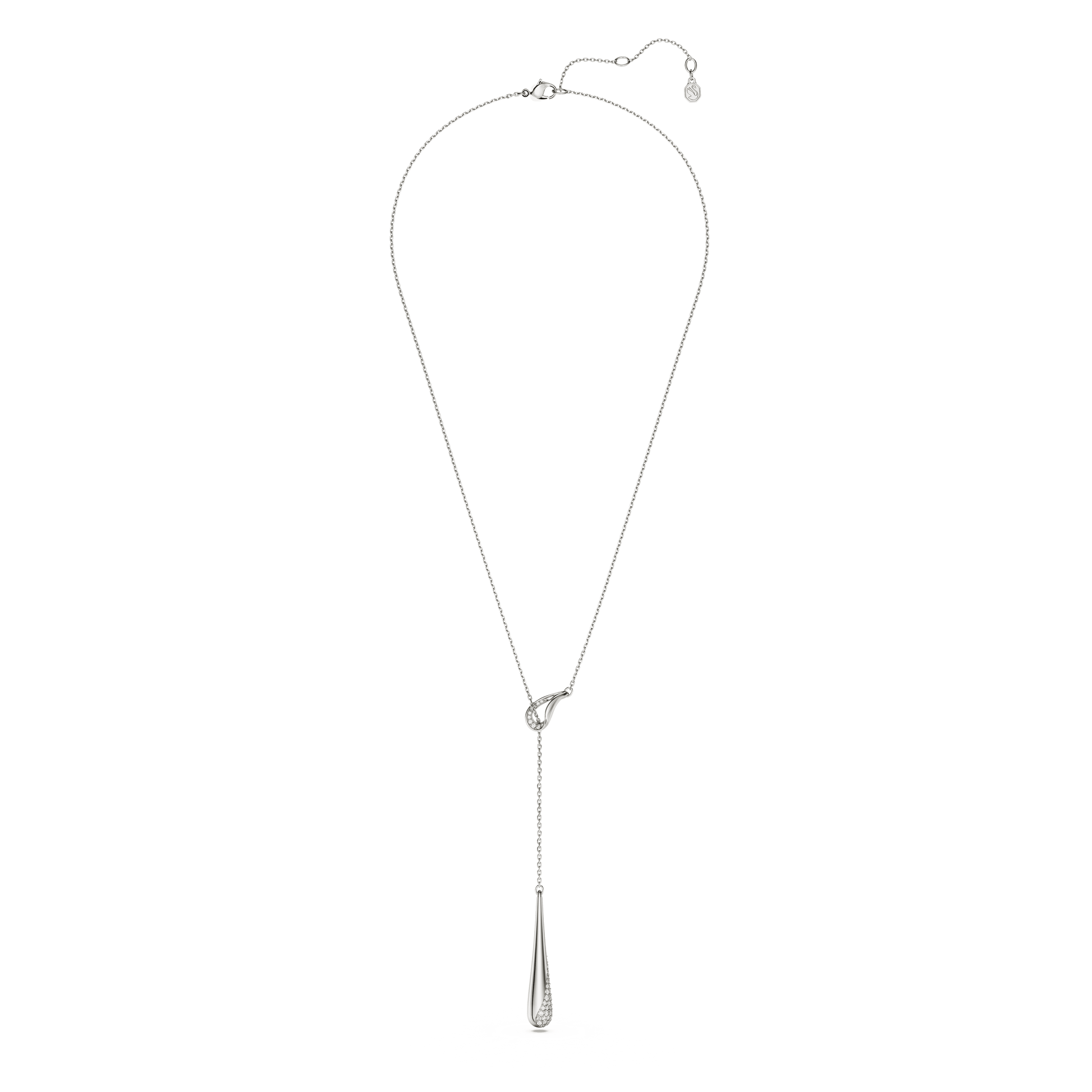 Swarovski Classica Y pendant, Round cut, White, Sterling silver