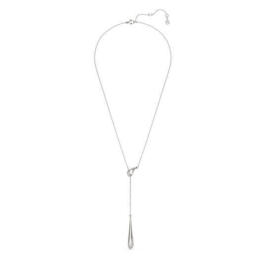 Swarovski Classica Y pendant, Round cut, White, Sterling silver
