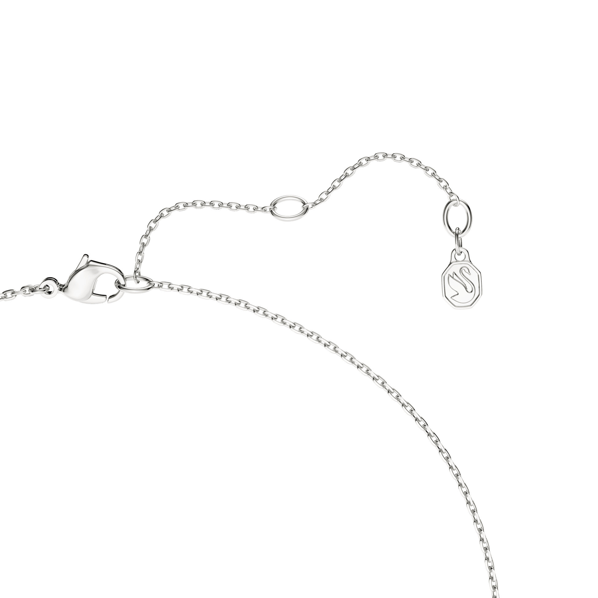 Swarovski Classica Y pendant, Round cut, White, Sterling silver