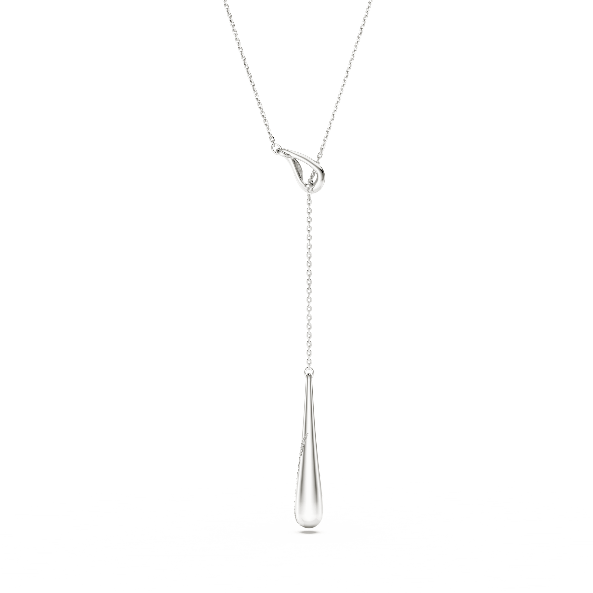 Swarovski Classica Y pendant, Round cut, White, Sterling silver