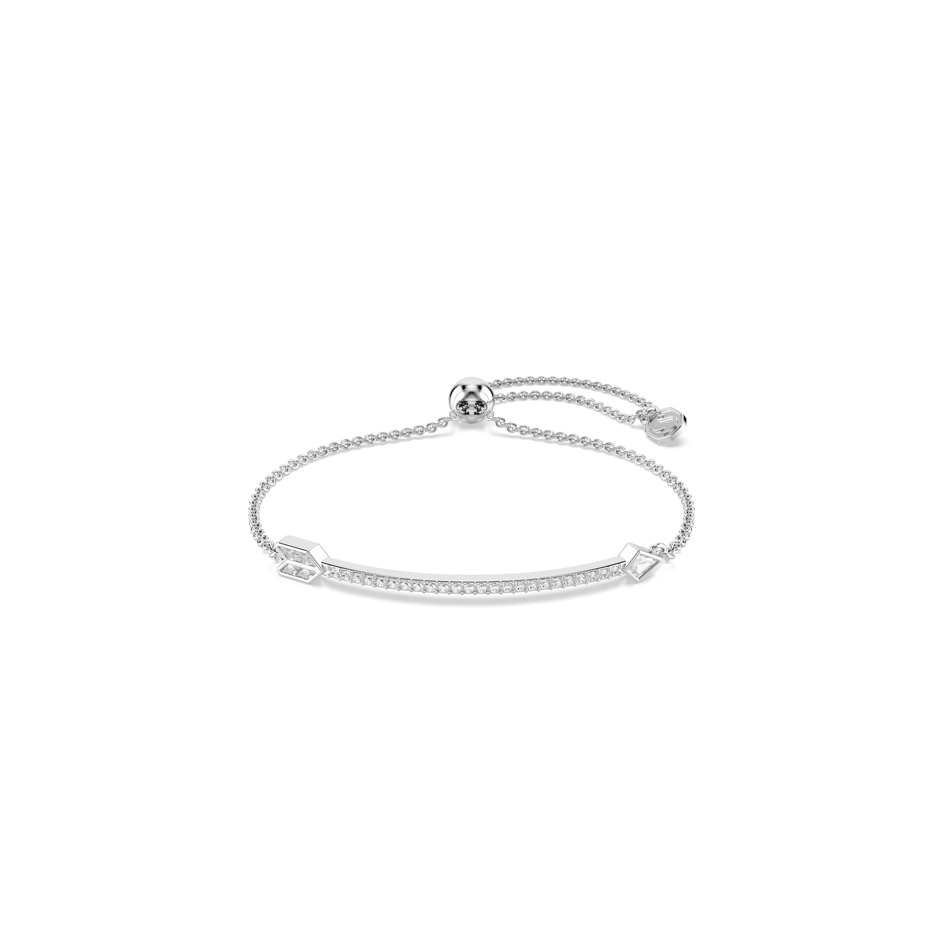 Idyllia bracelet, Mixed cuts, Arrow, White, Rhodium plated