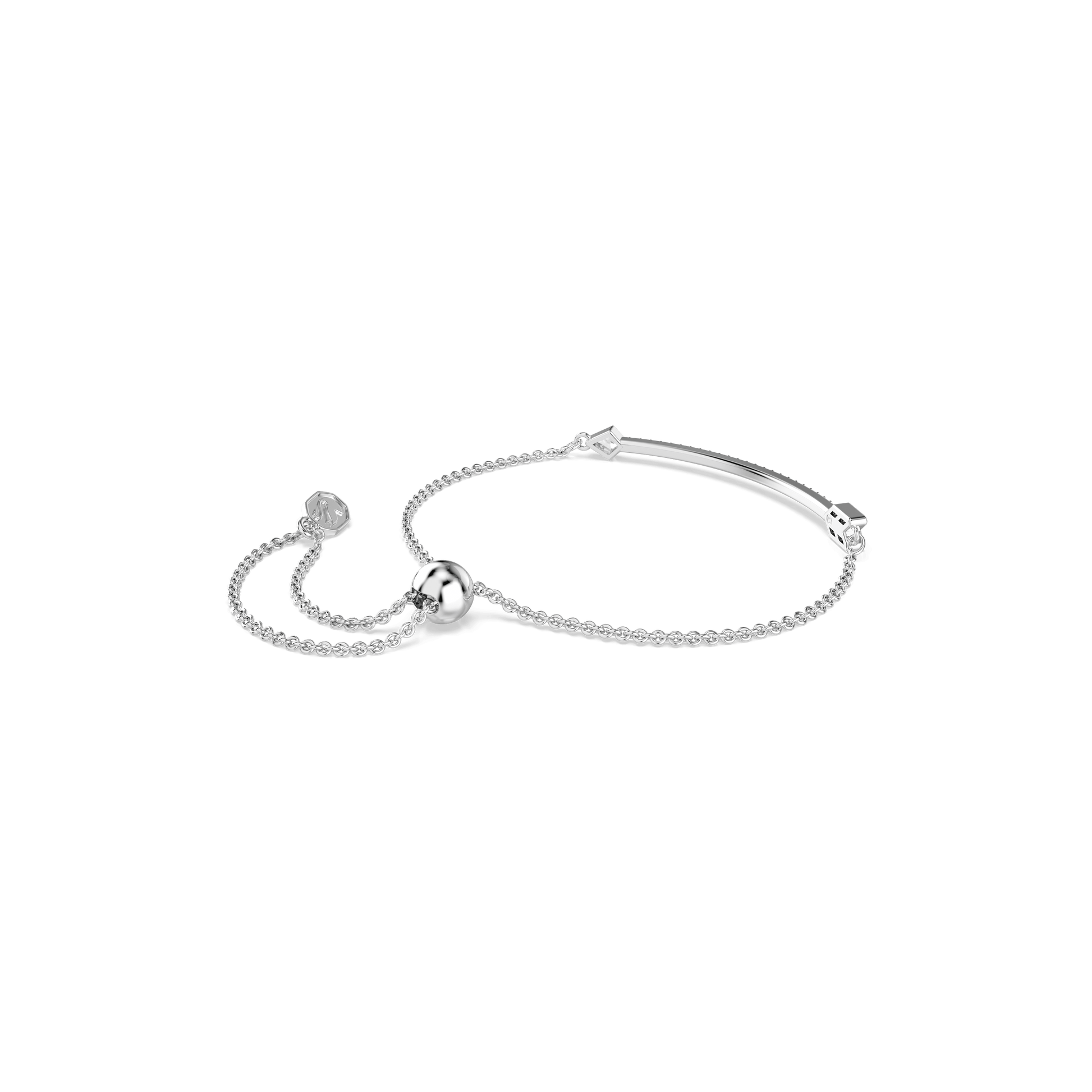 Idyllia bracelet, Mixed cuts, Arrow, White, Rhodium plated