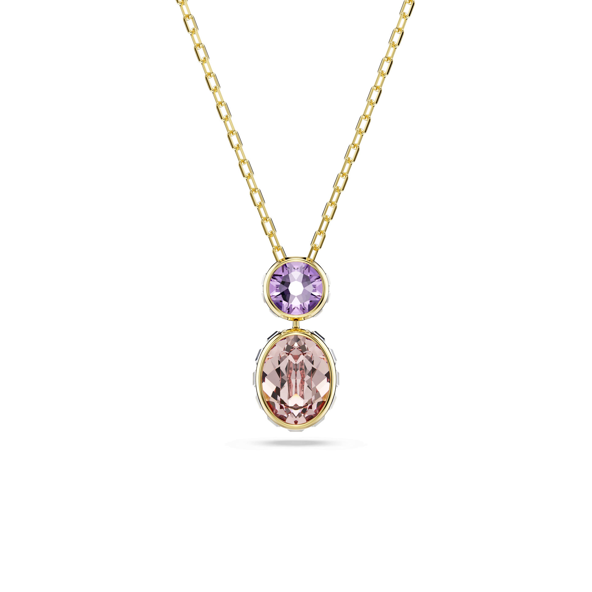 Chroma pendant, Mixed cuts, Multicolored, 18K gold finish