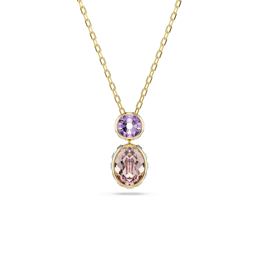 Chroma pendant, Mixed cuts, Multicolored, 18K gold finish