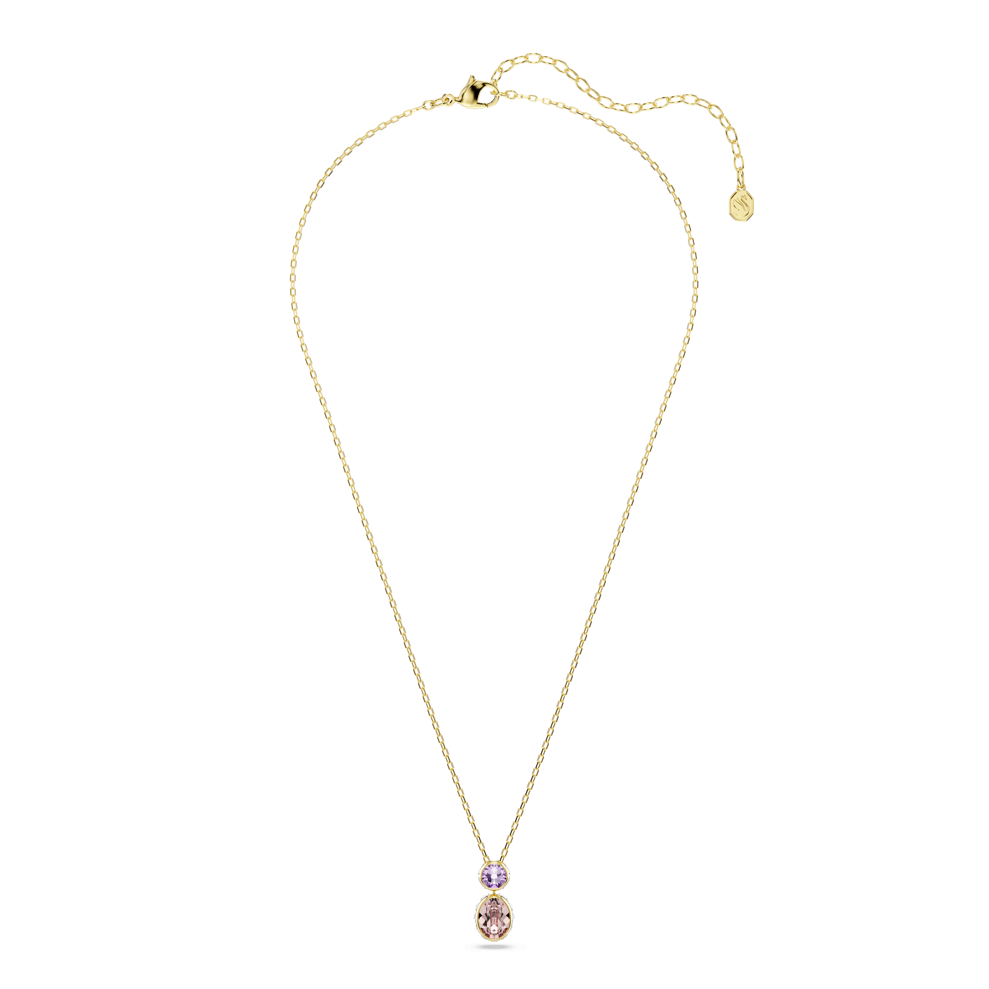 Chroma pendant, Mixed cuts, Multicolored, 18K gold finish
