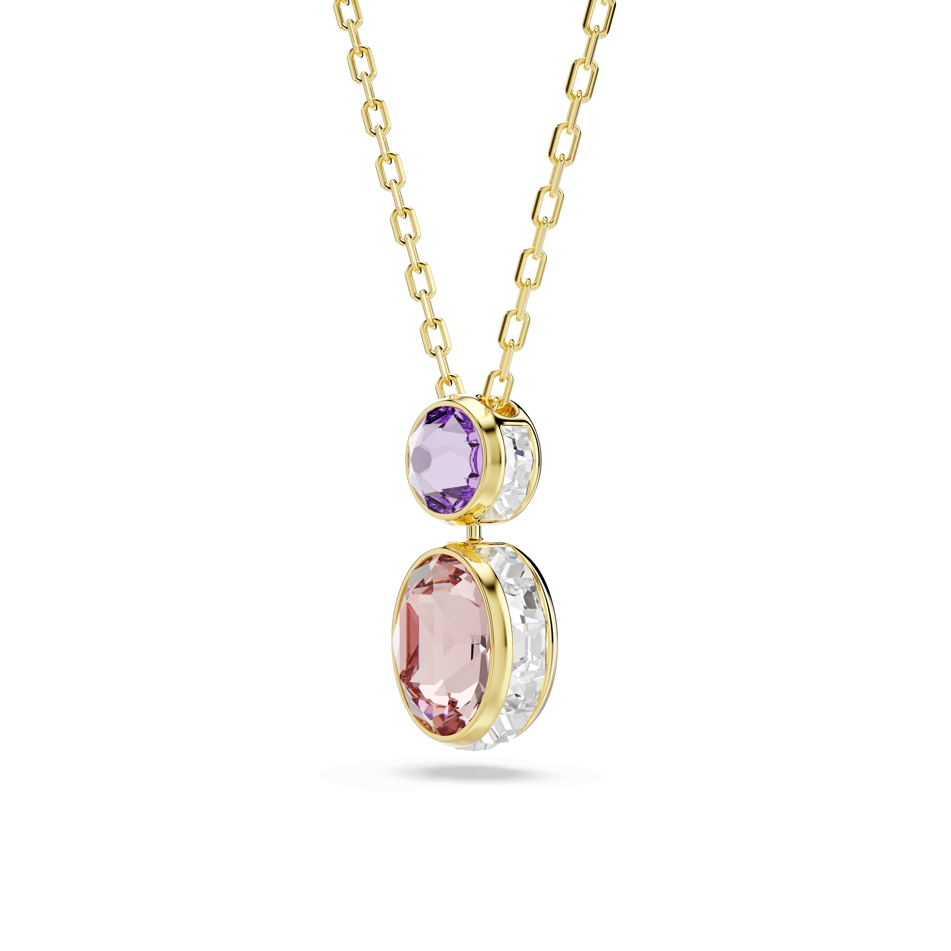 Chroma pendant, Mixed cuts, Multicolored, 18K gold finish