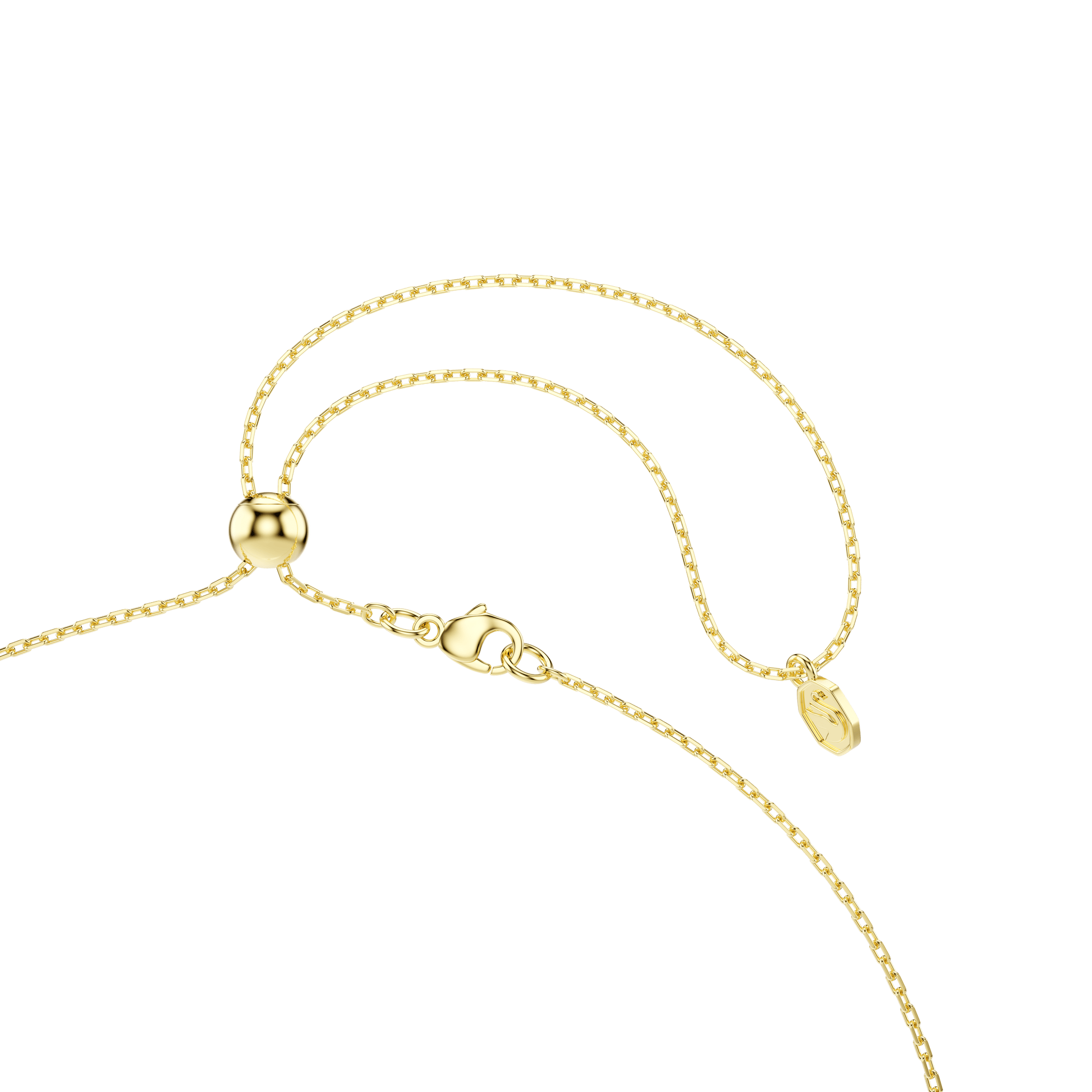 Gema pendant, Mixed cuts, Dangling crystals, Multicolored, 18K gold finish