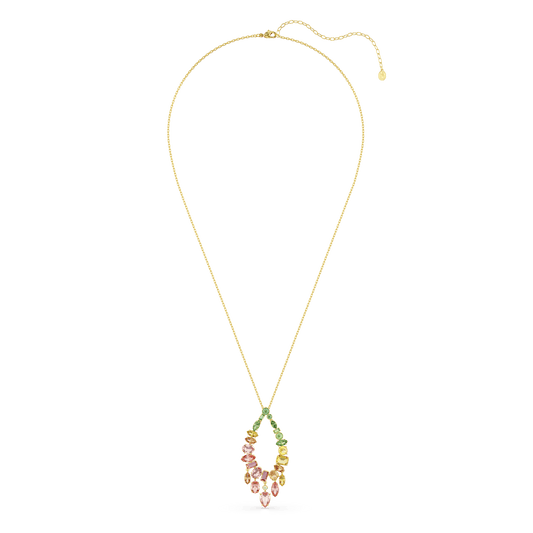 Gema pendant, Mixed cuts, Multicolored, 18K gold finish