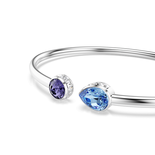 Chroma bangle, Mixed cuts, Multicolored, Rhodium plated