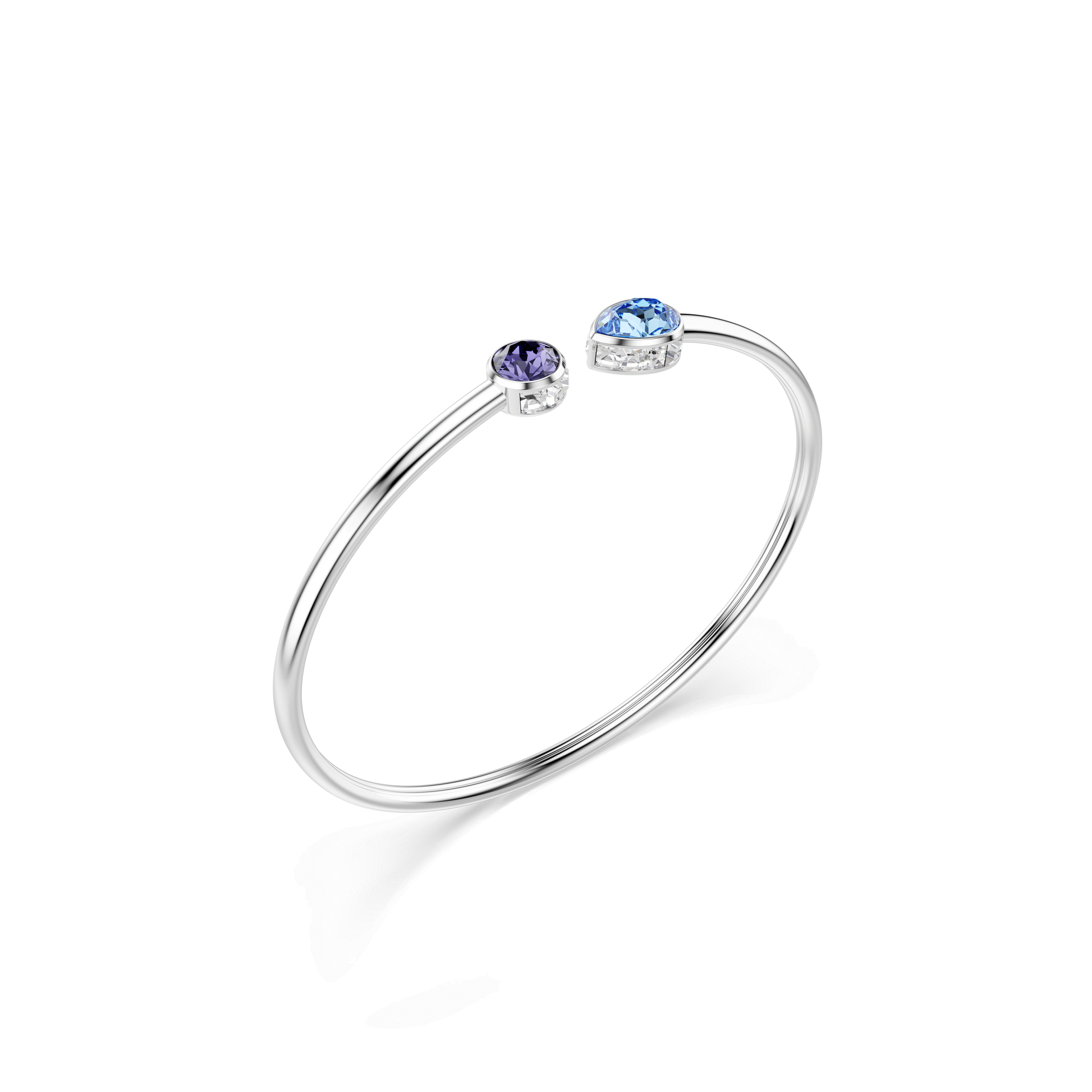 Chroma bangle, Mixed cuts, Multicolored, Rhodium plated