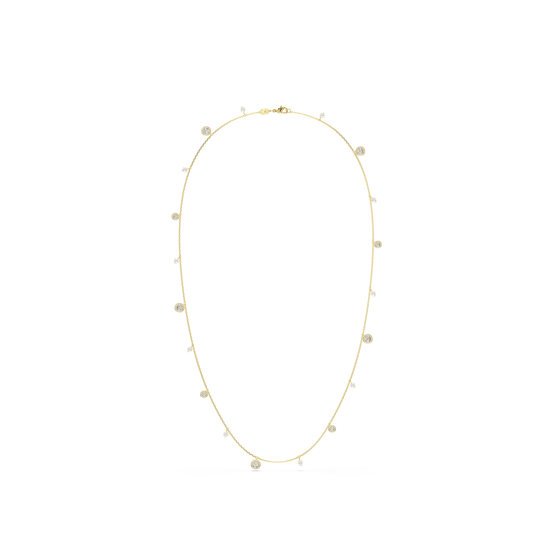Una Angelic strandage, Crystal pearl, Round cut, White, 18K gold finish