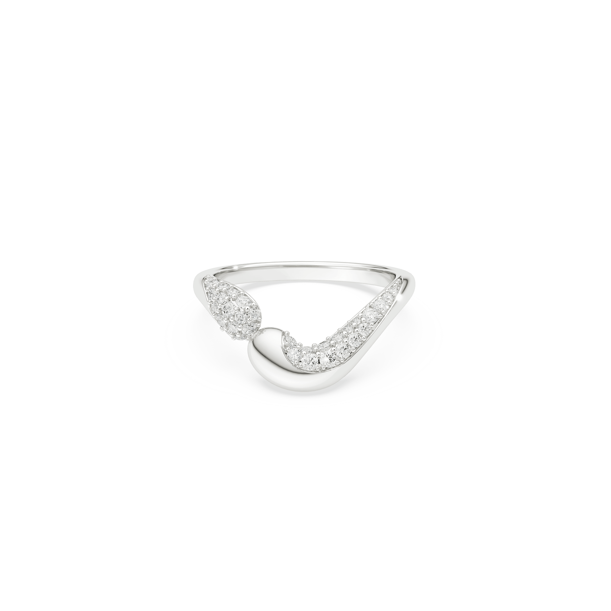 Swarovski Classica open ring, Round cut, White, Sterling silver