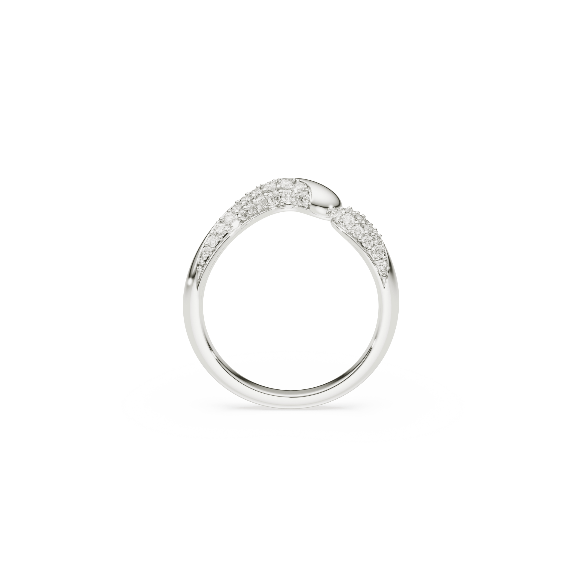 Swarovski Classica open ring, Round cut, White, Sterling silver