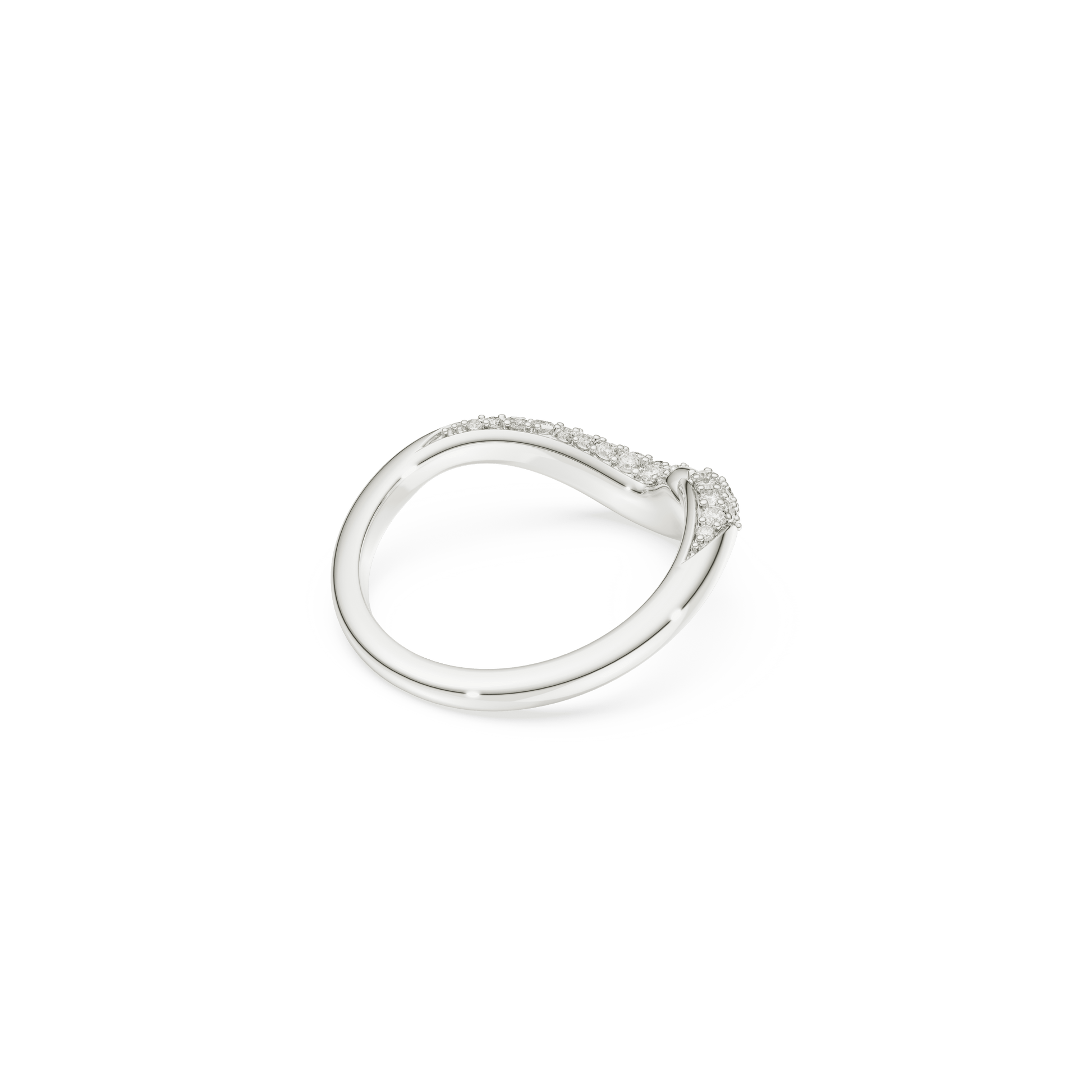 Swarovski Classica open ring, Round cut, White, Sterling silver
