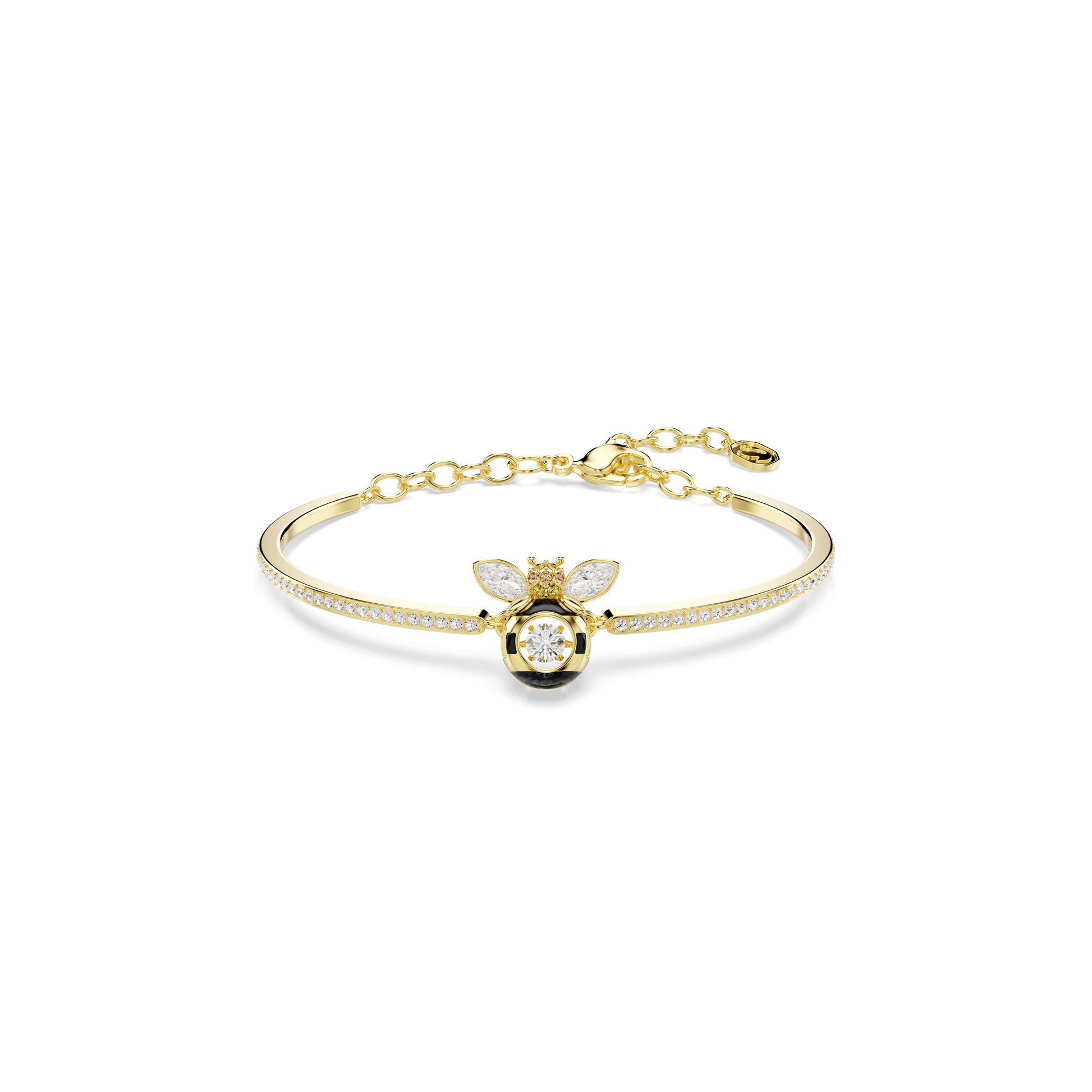 Idyllia bangle, Mixed cuts, Bee, Multicolored, 18K gold finish
