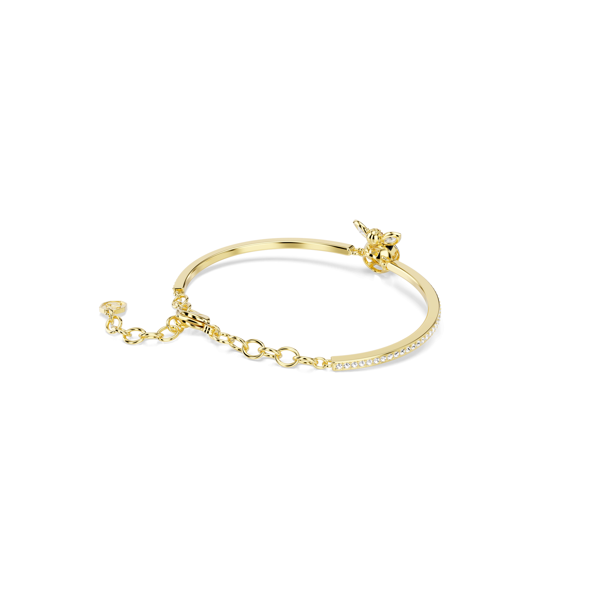 Idyllia bangle, Mixed cuts, Bee, Multicolored, 18K gold finish