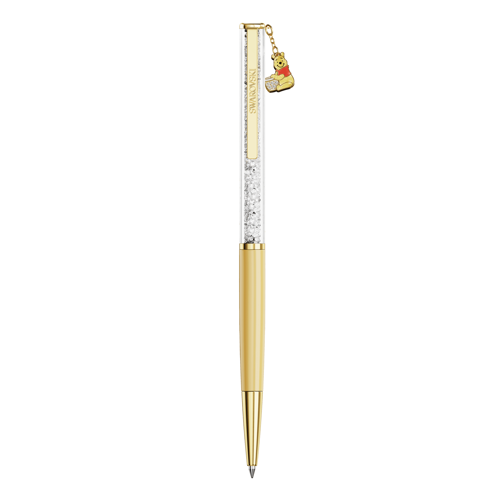 Crystalline ballpoint pen, Winnie the Pooh, Yellow lacquered, Gold-tone plated