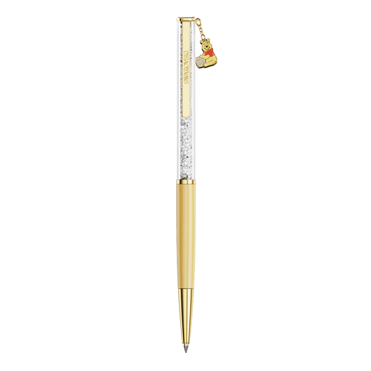Crystalline ballpoint pen, Winnie the Pooh, Yellow lacquered, Gold-tone plated