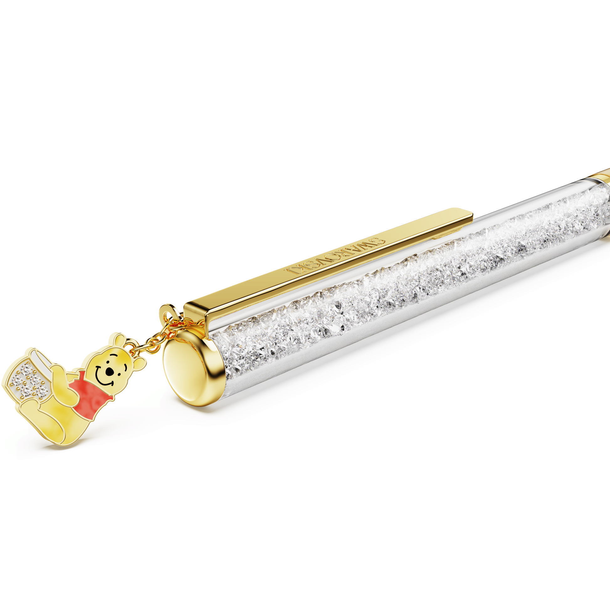 Crystalline ballpoint pen, Winnie the Pooh, Yellow lacquered, Gold-tone plated