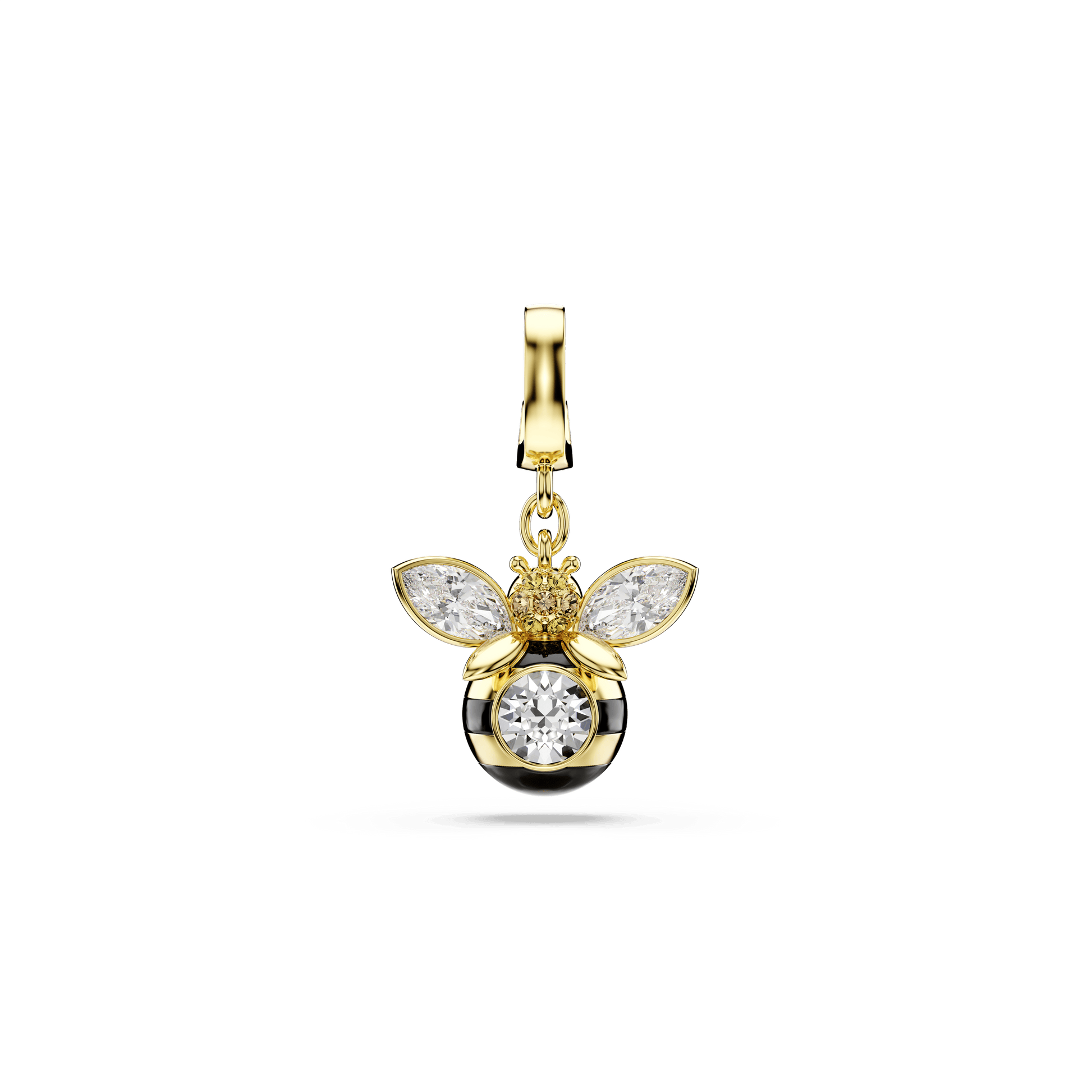 Idyllia charm, Mixed cuts, Bee, Multicolored, 18K gold finish