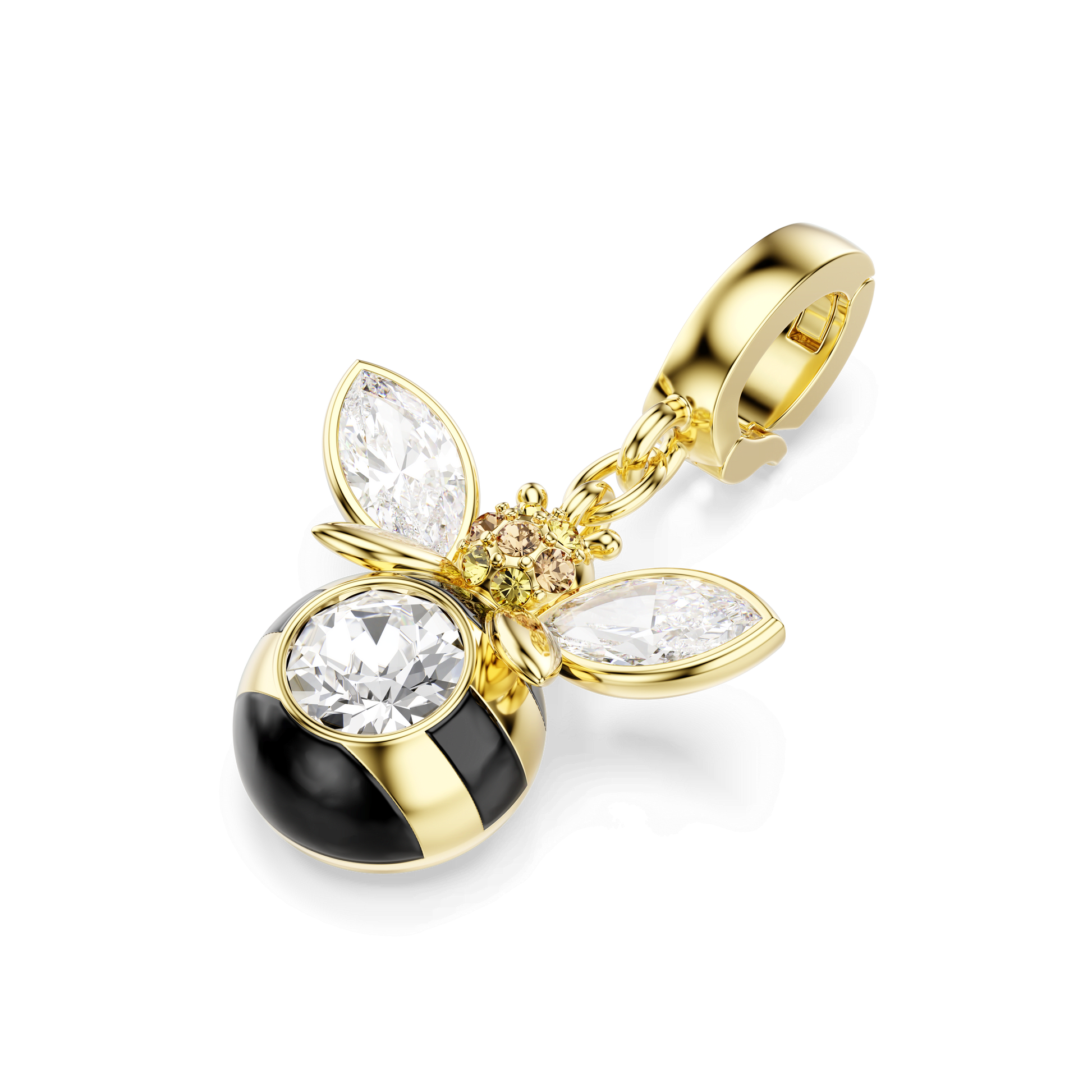 Idyllia charm, Mixed cuts, Bee, Multicolored, 18K gold finish