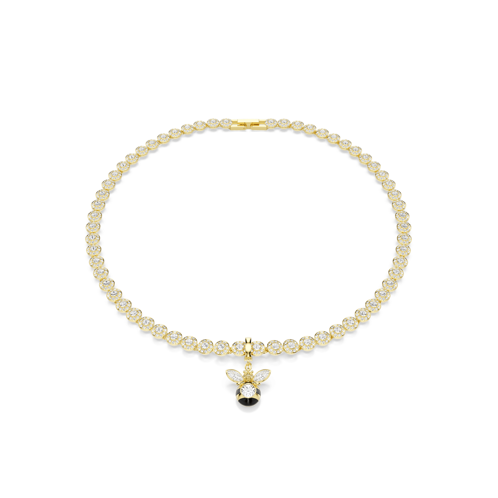 Idyllia charm, Mixed cuts, Bee, Multicolored, 18K gold finish