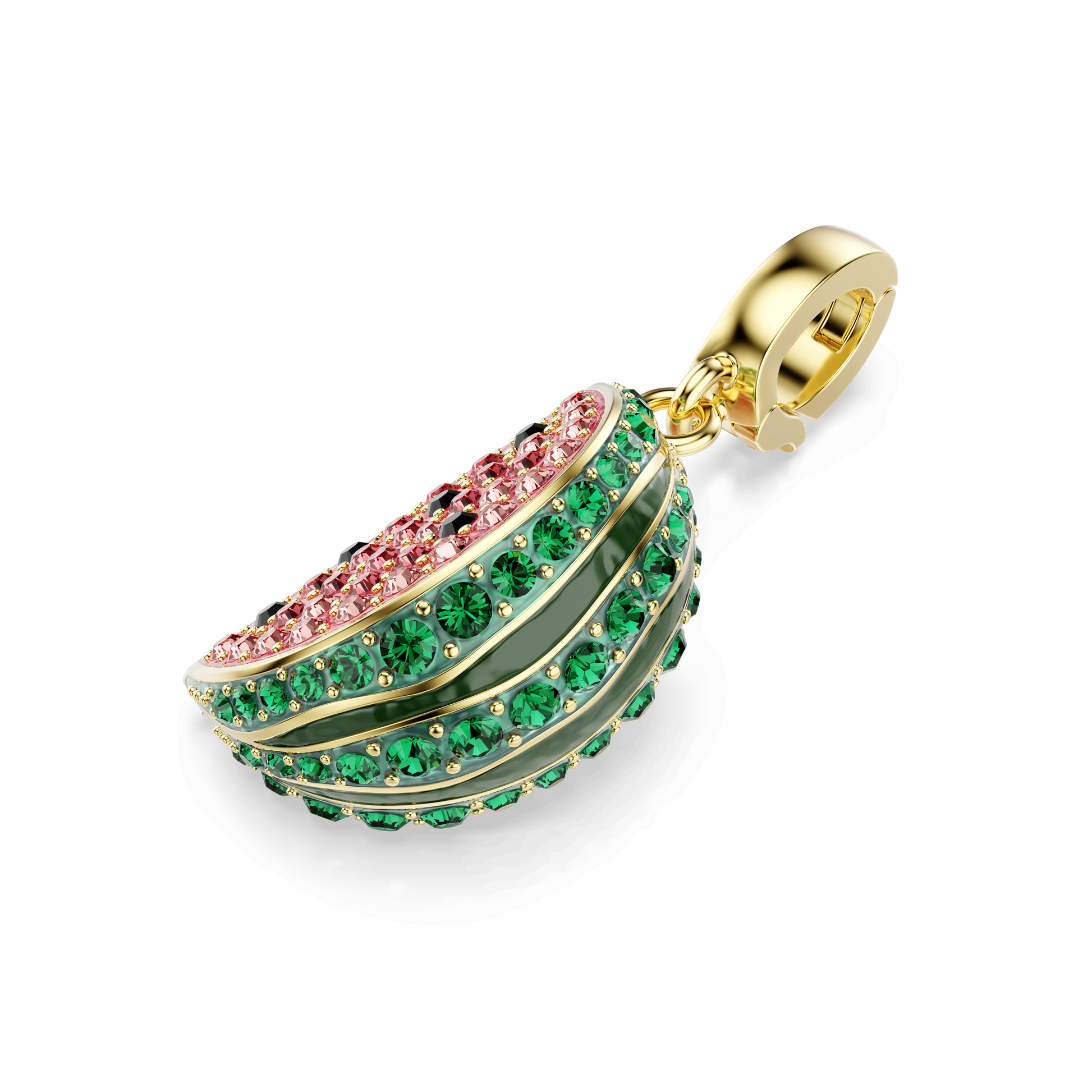 Idyllia charm, Mixed cuts, Watermelon, Multicolored, 18K gold finish
