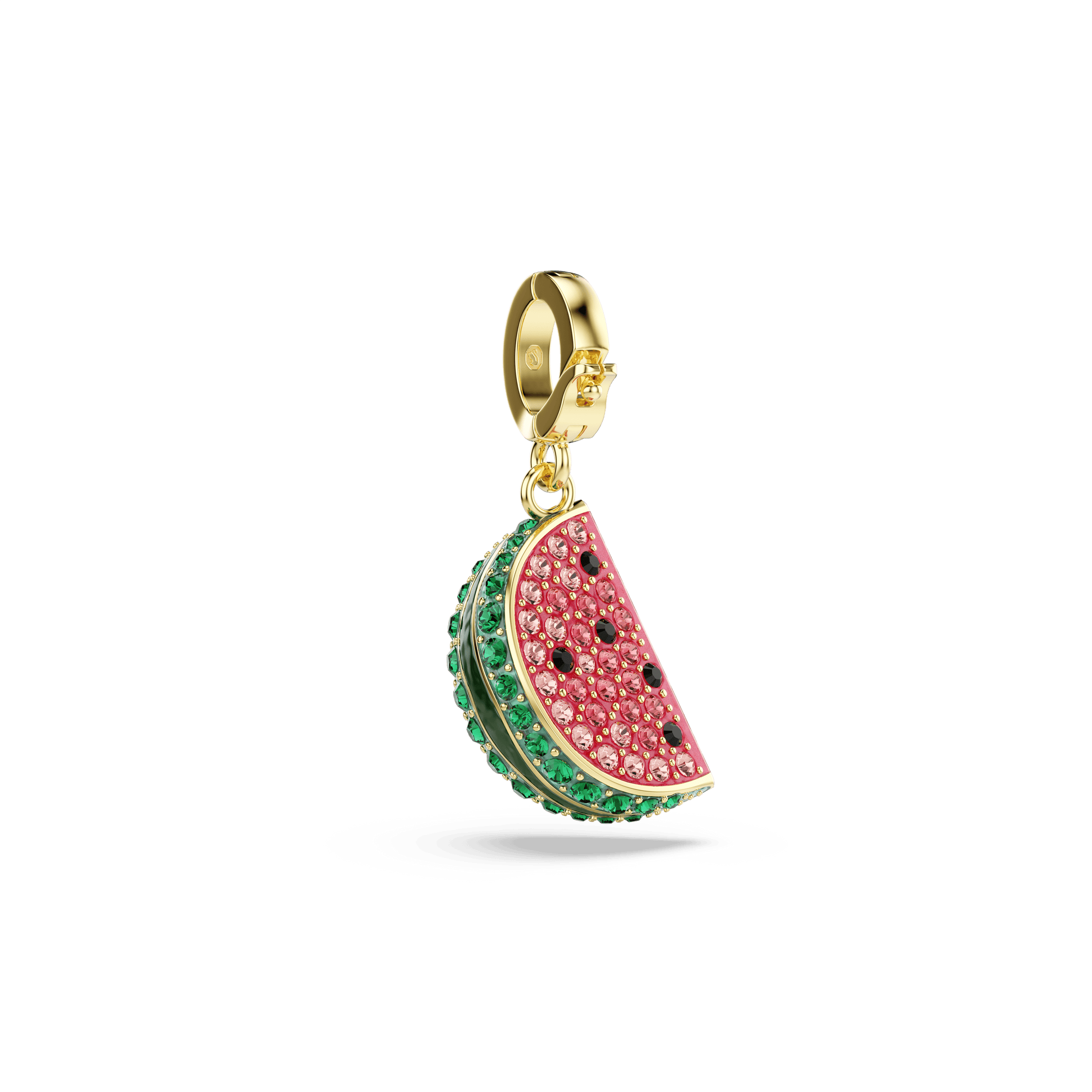 Idyllia charm, Mixed cuts, Watermelon, Multicolored, 18K gold finish