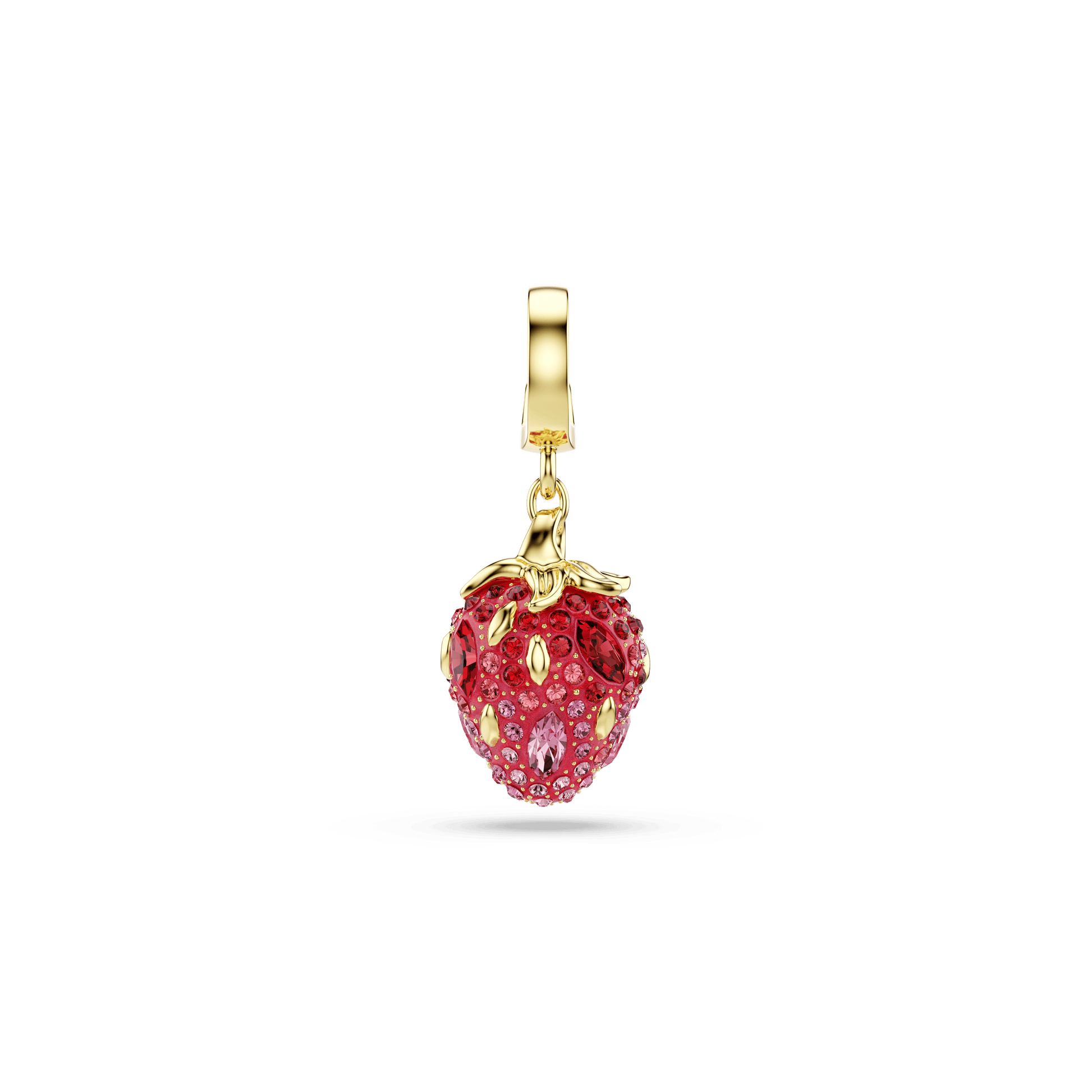 Idyllia charm, Mixed cuts, Strawberry, Red, 18K gold finish