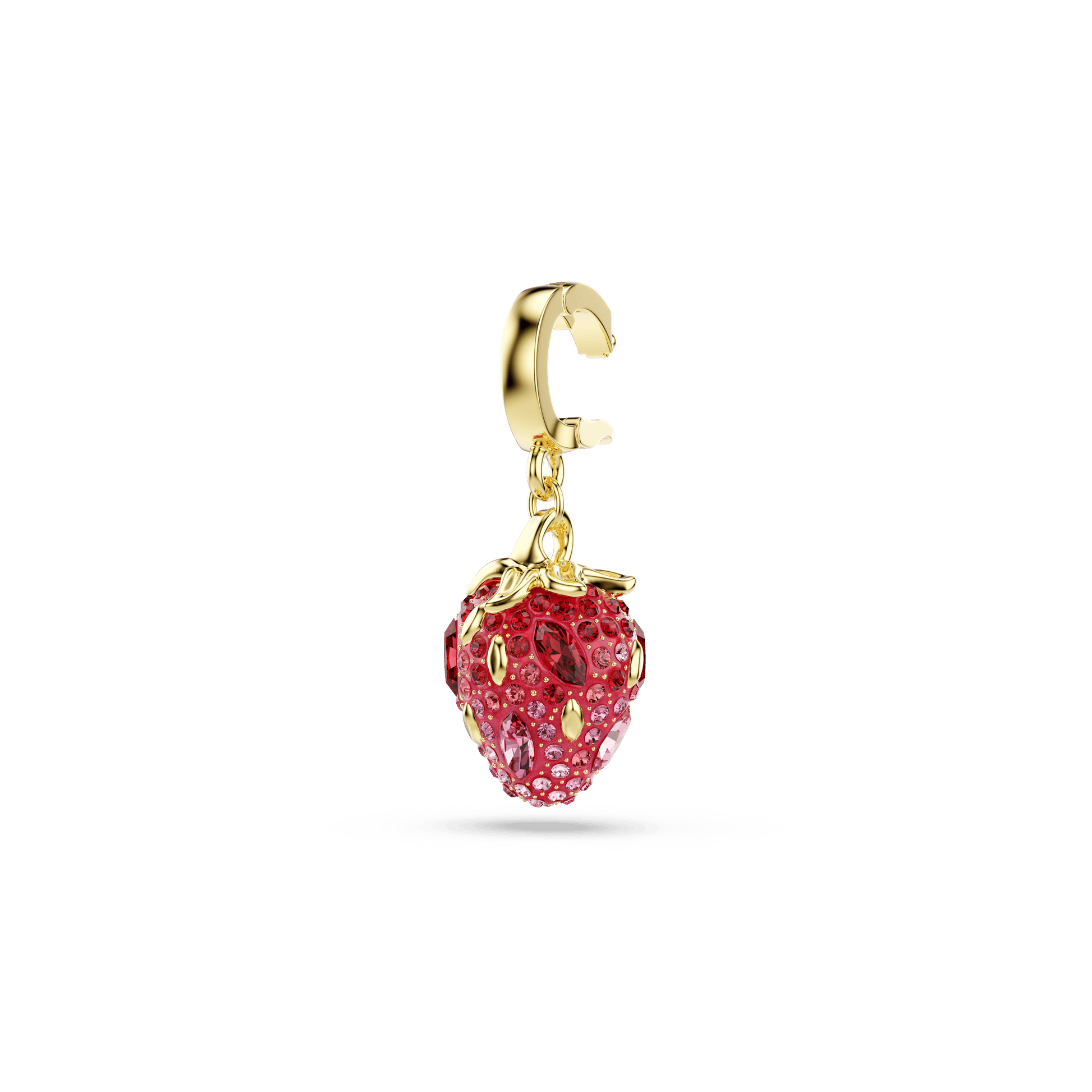 Idyllia charm, Mixed cuts, Strawberry, Red, 18K gold finish