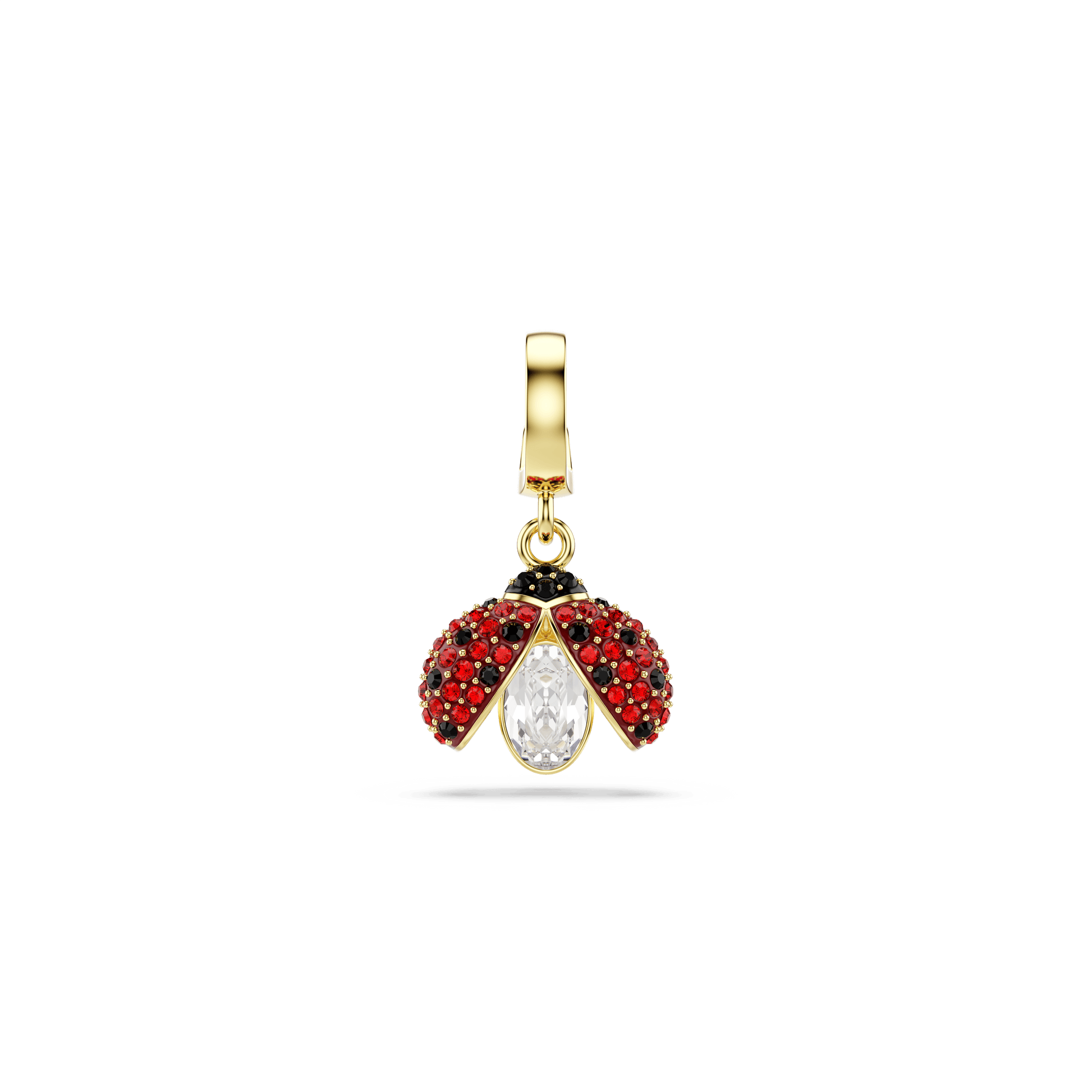 Idyllia charm, Mixed cuts, Ladybug, Red, 18K gold finish