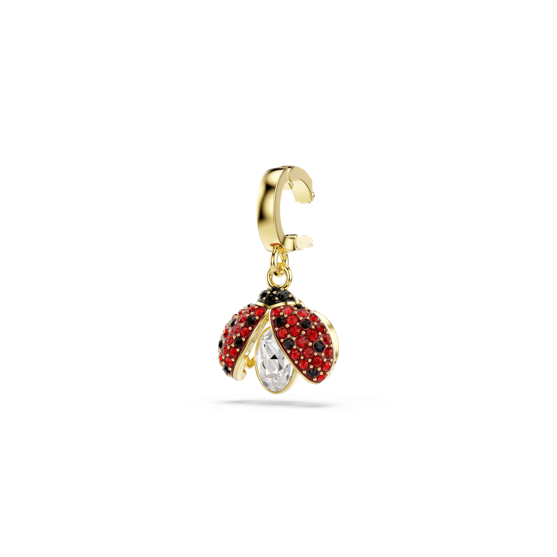 Idyllia charm, Mixed cuts, Ladybug, Red, 18K gold finish