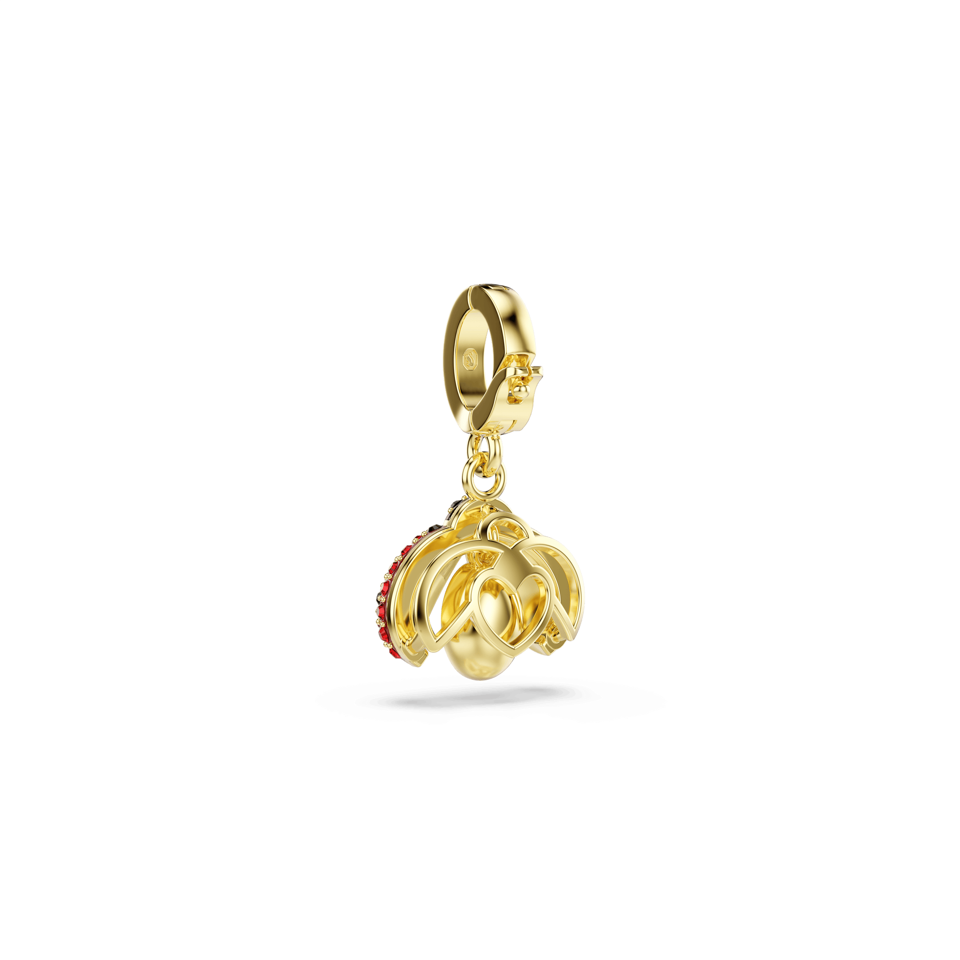 Idyllia charm, Mixed cuts, Ladybug, Red, 18K gold finish