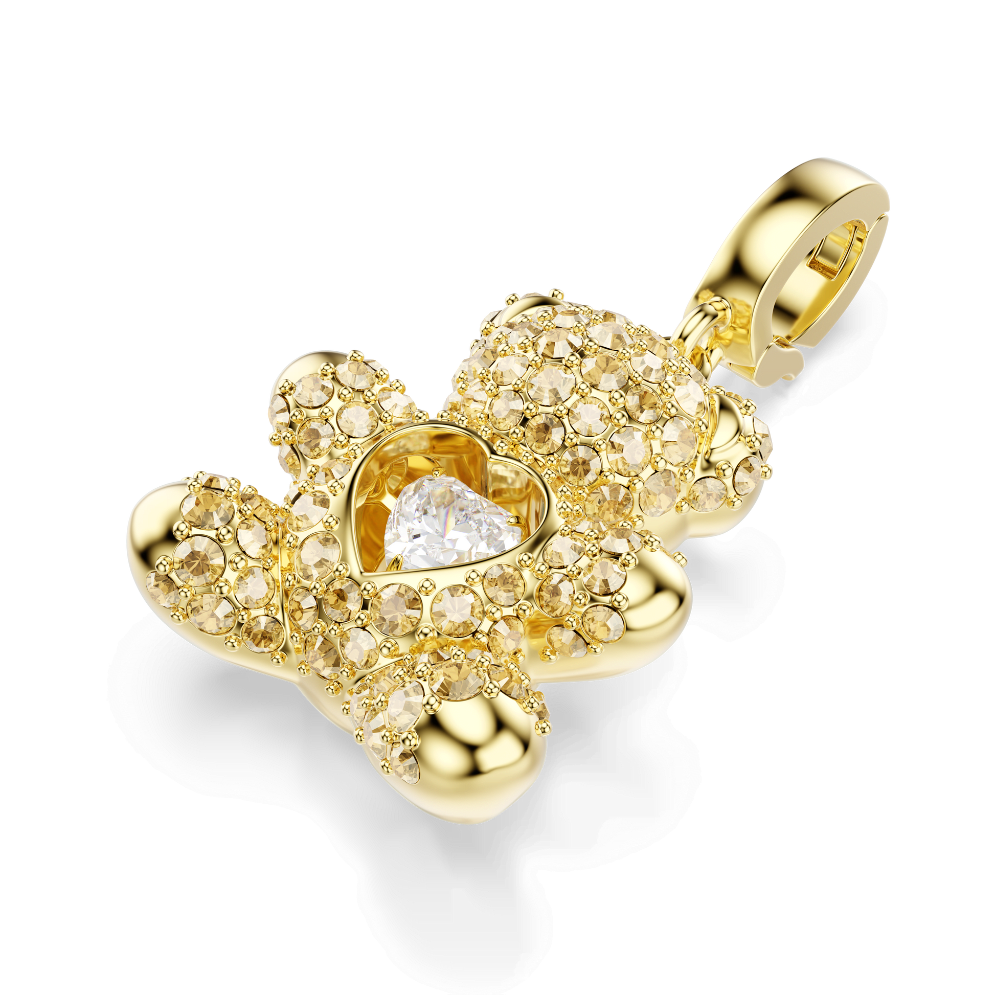 Idyllia charm, Mixed cuts, Teddy, Gold tone, 18K gold finish